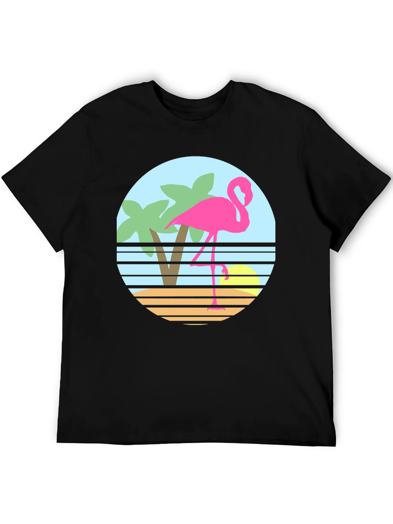Retro Flamingo T-Shirt - Tropical Beach Design