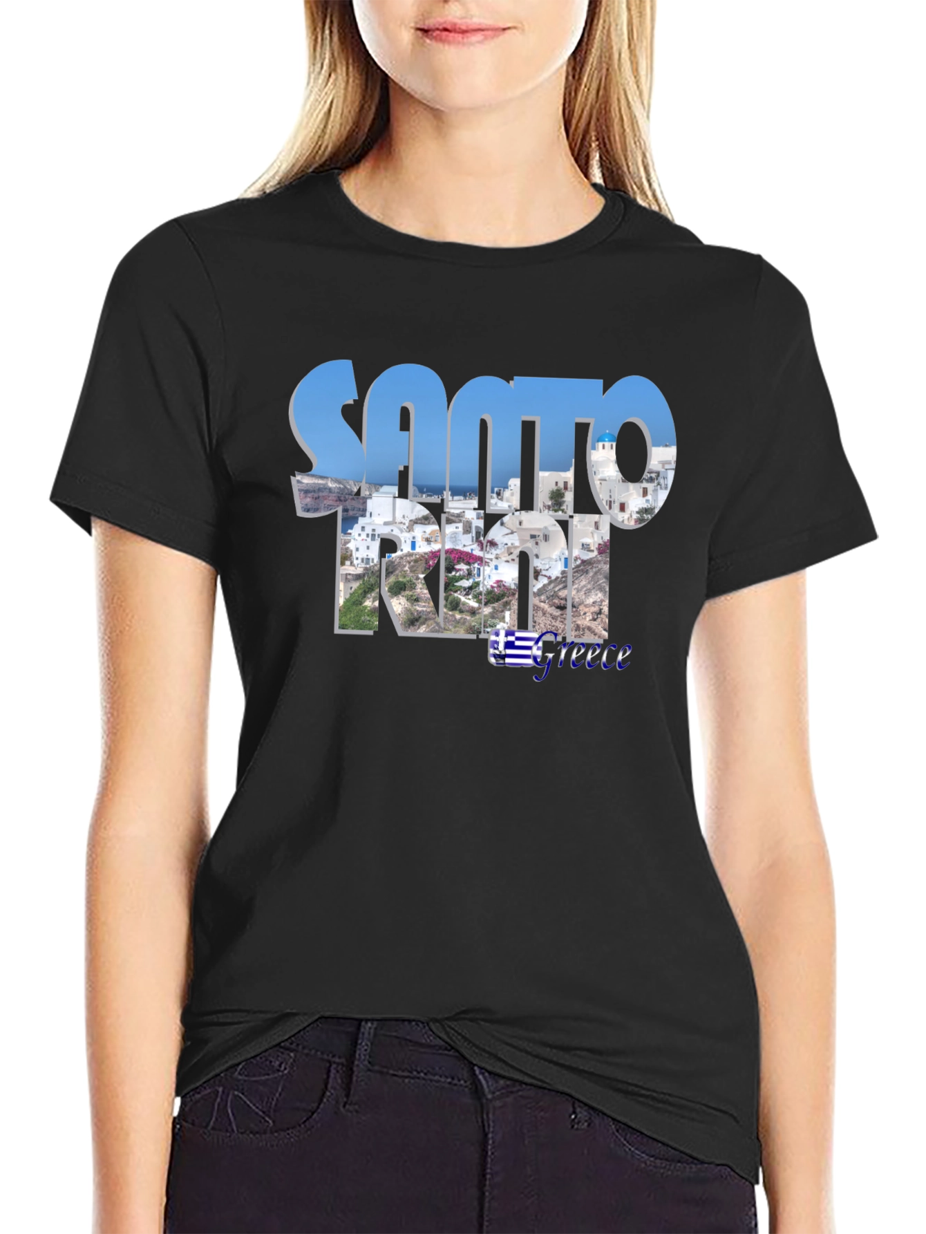 Santorini Greece Graphic T-Shirt