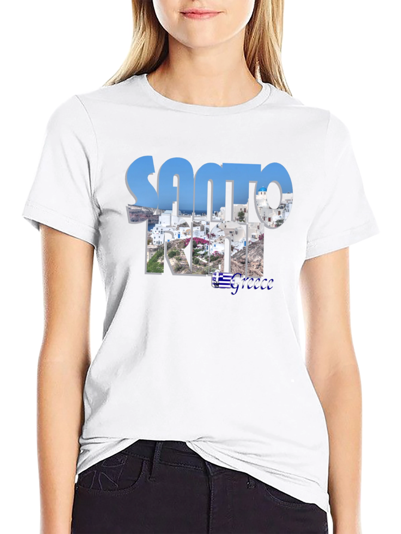 Santorini Greece Graphic T-Shirt