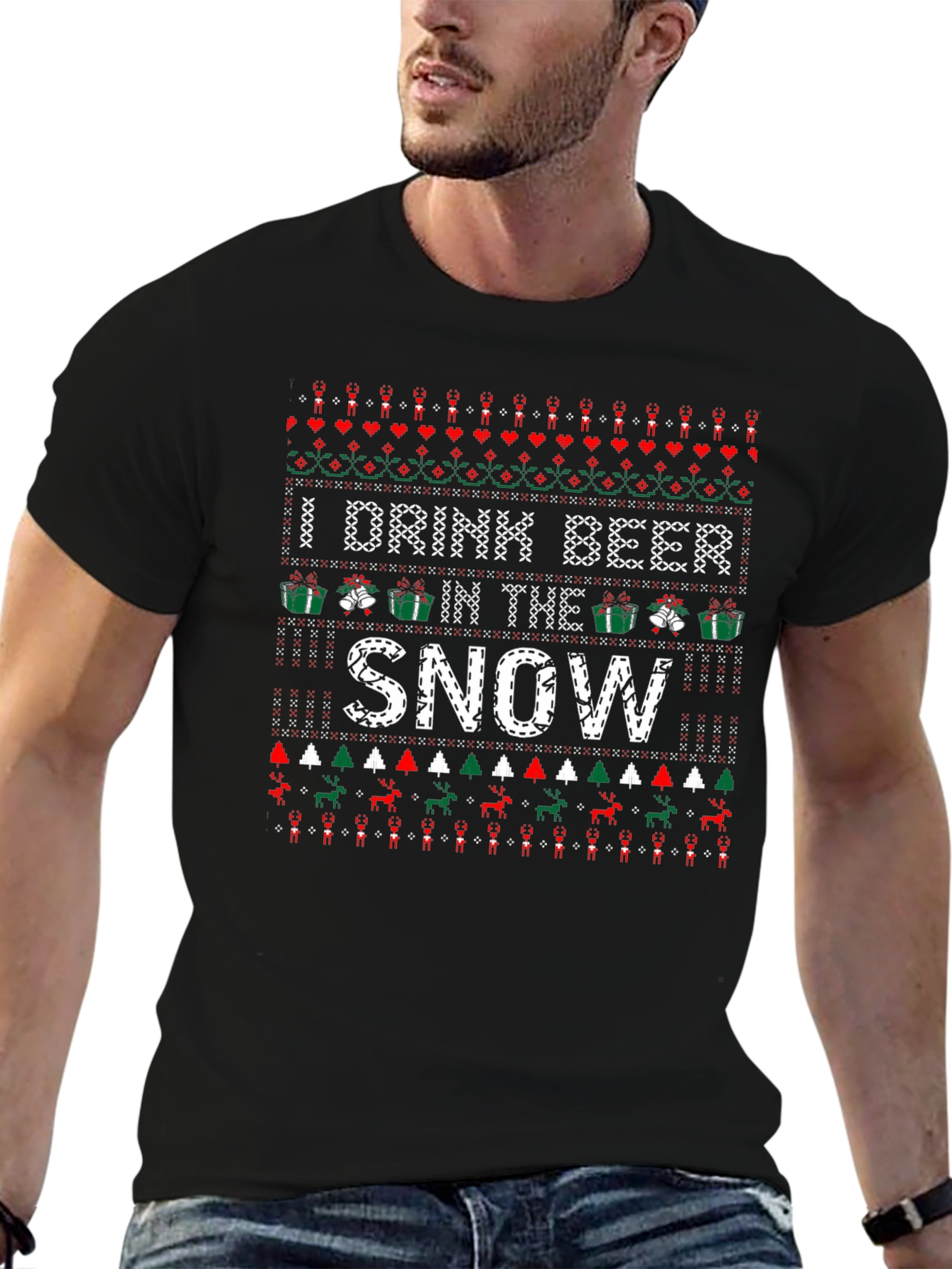 Funny Christmas Beer Drinking T-Shirt