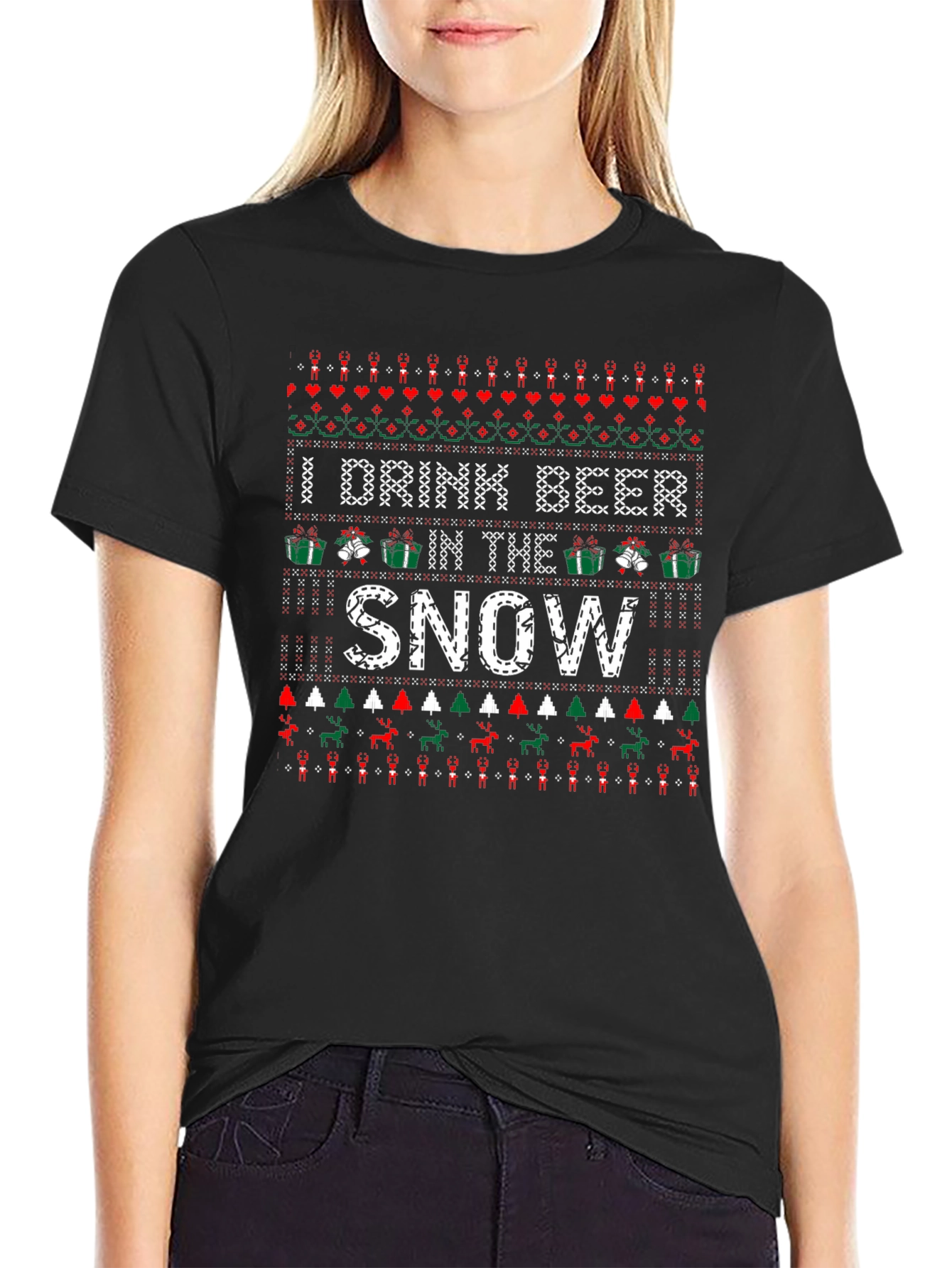 Funny Christmas Beer Drinking T-Shirt
