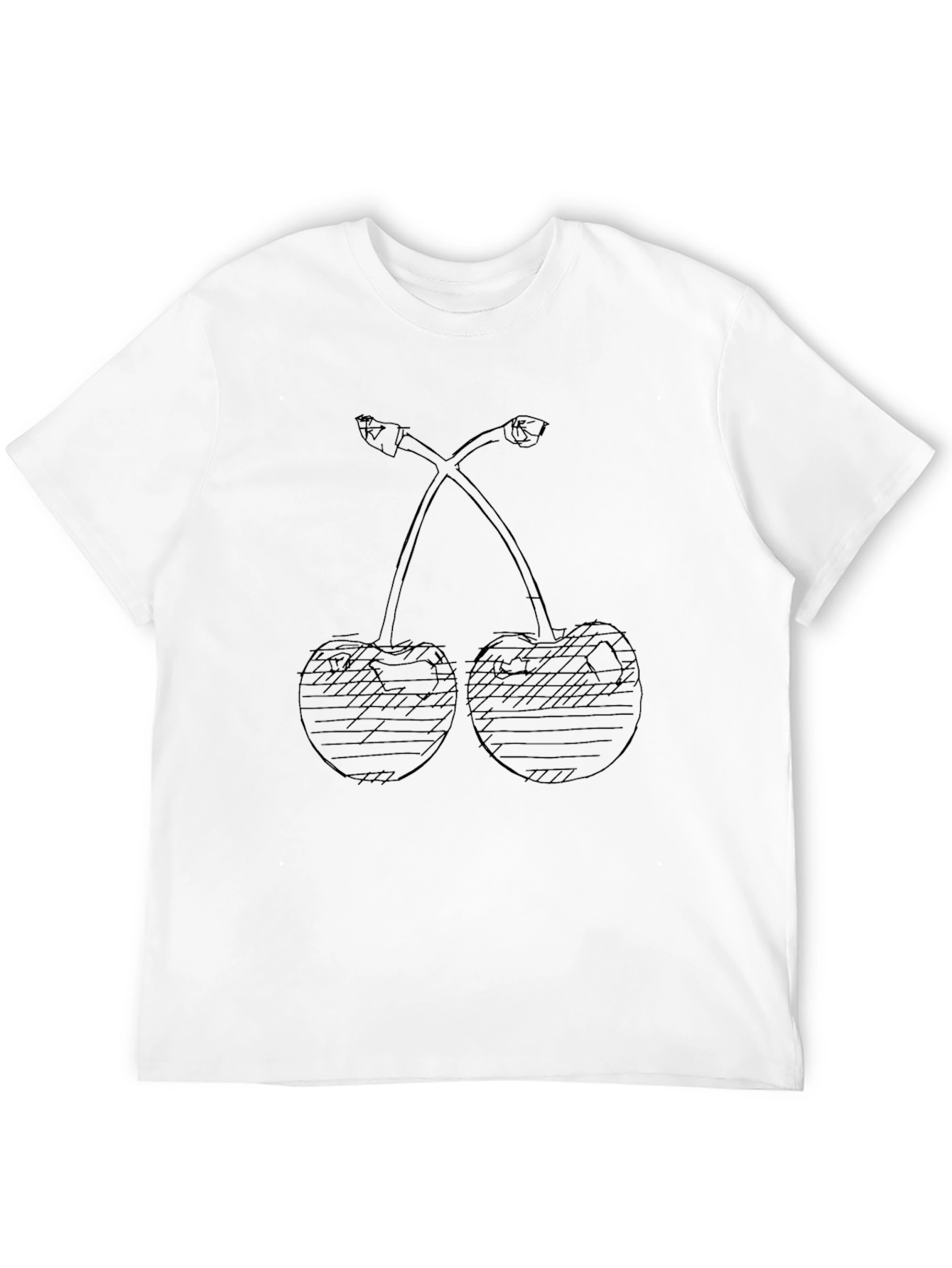 Black Cherry Print Crew Neck T-Shirt