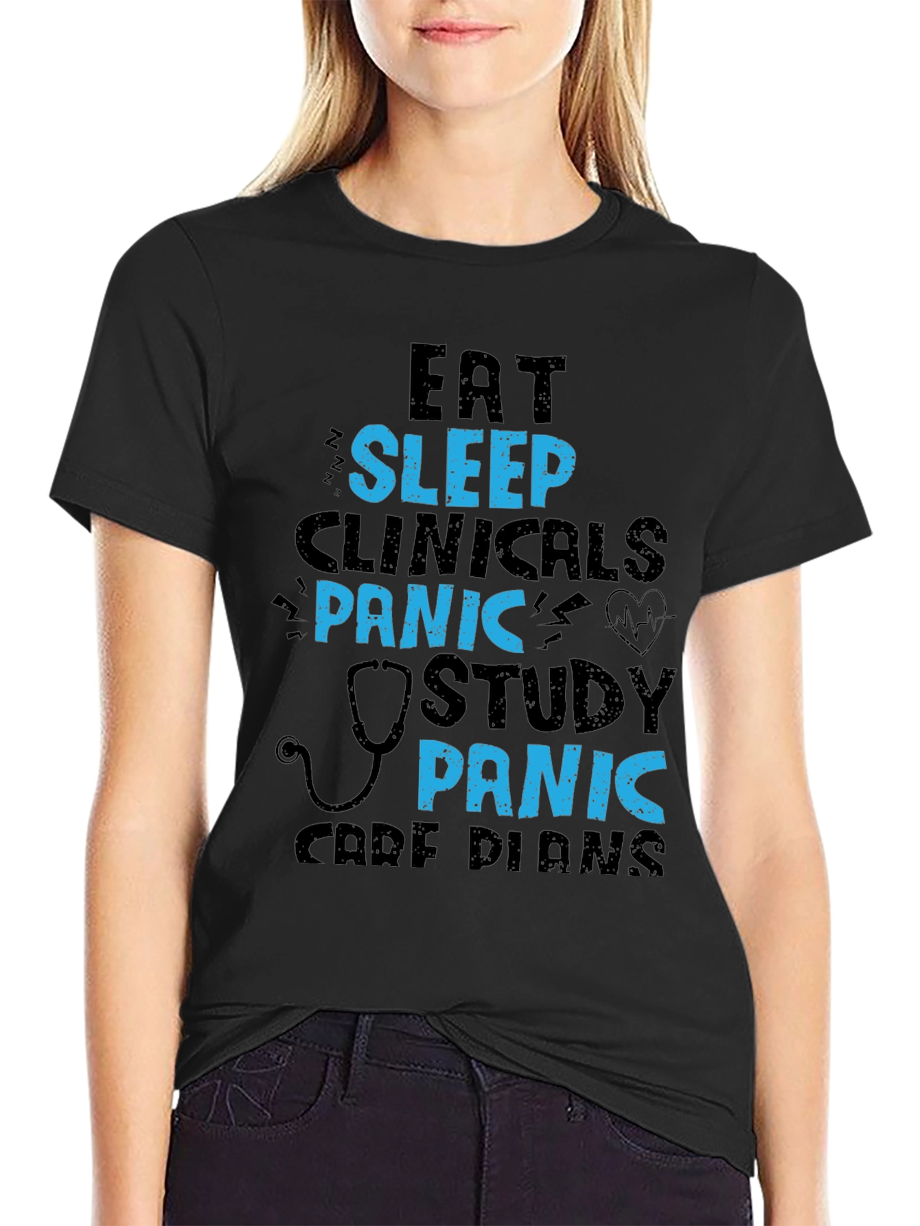 Eat Sleep Clinicals Panic Study T-Shirt