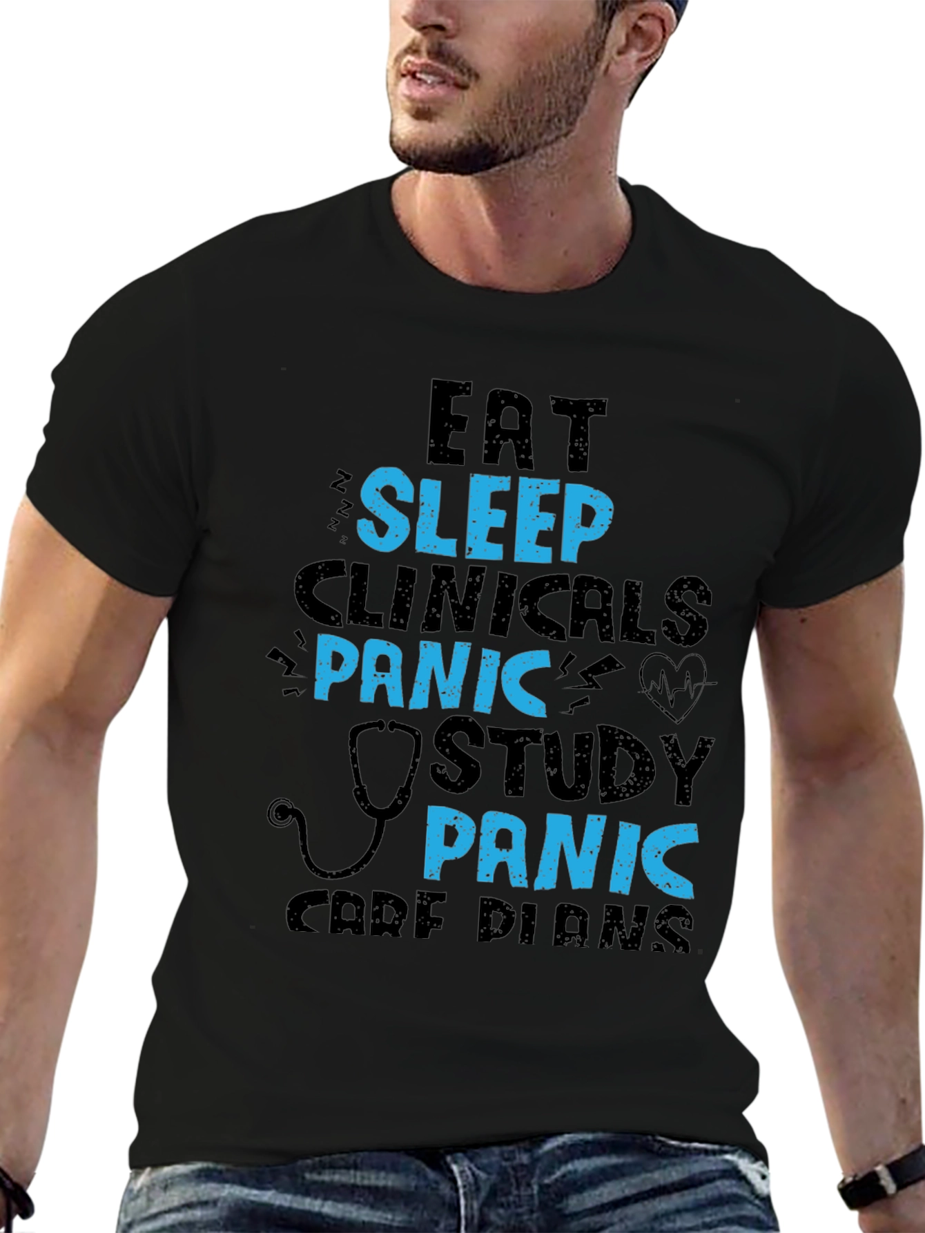 Eat Sleep Clinicals Panic Study T-Shirt