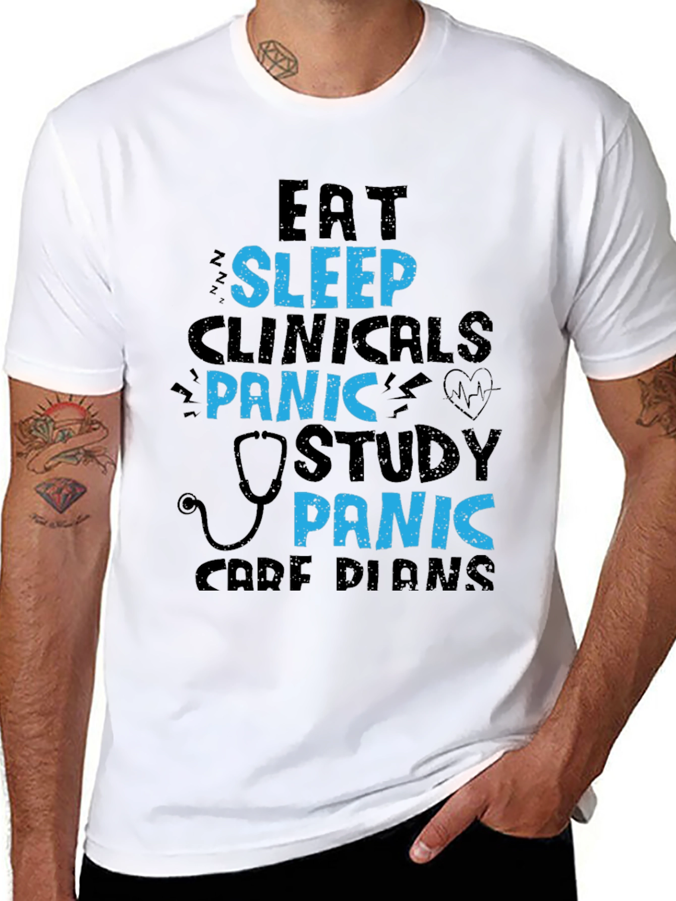 Eat Sleep Clinicals Panic Study T-Shirt