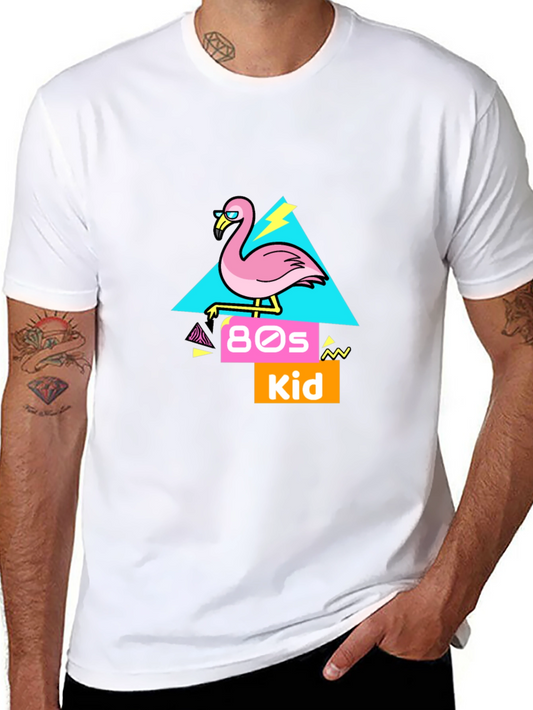 80s Kid Flamingo Graphic T-Shirt