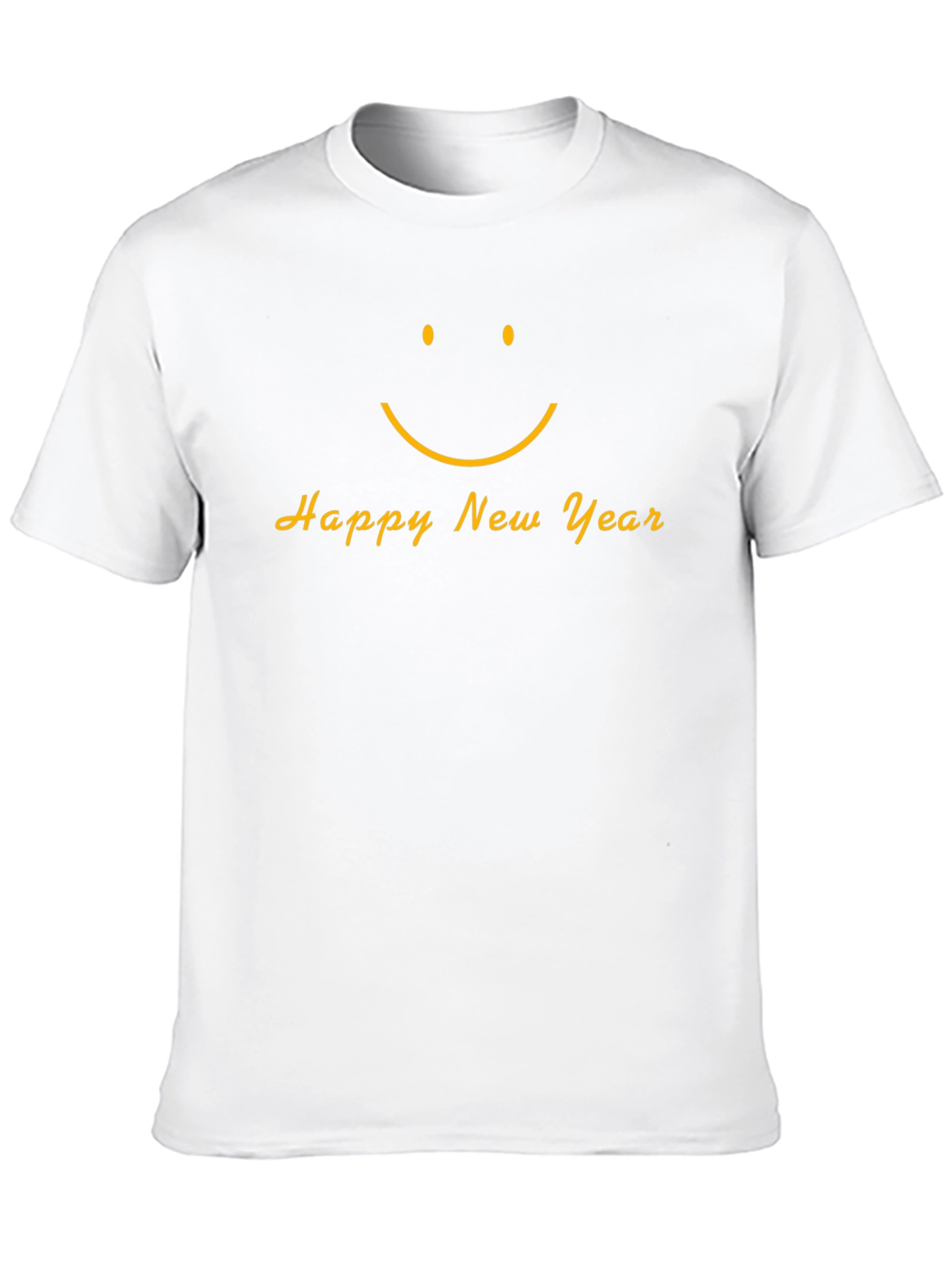 Happy New Year Smiley Face Black T-Shirt
