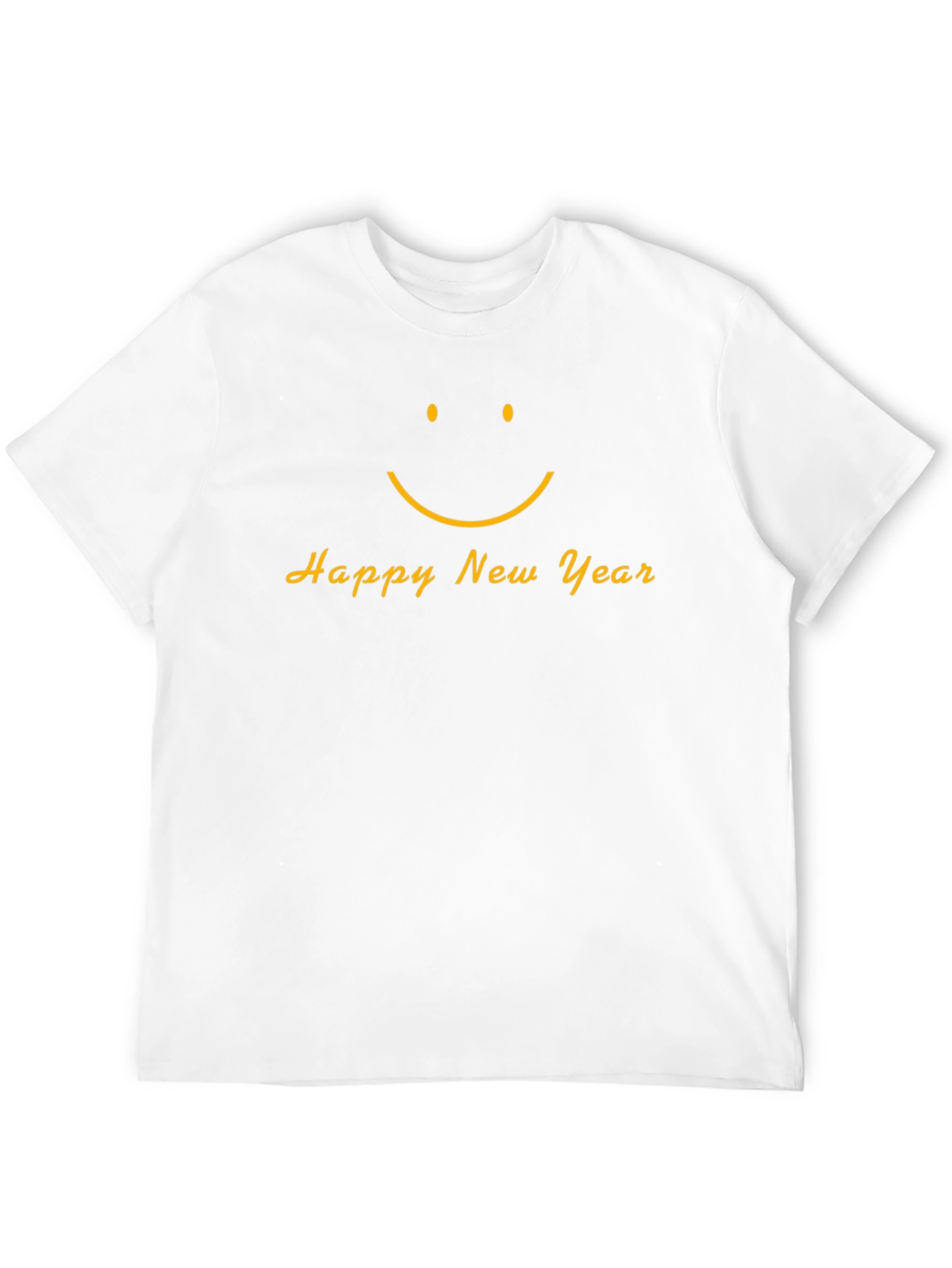 Happy New Year Smiley Face Black T-Shirt