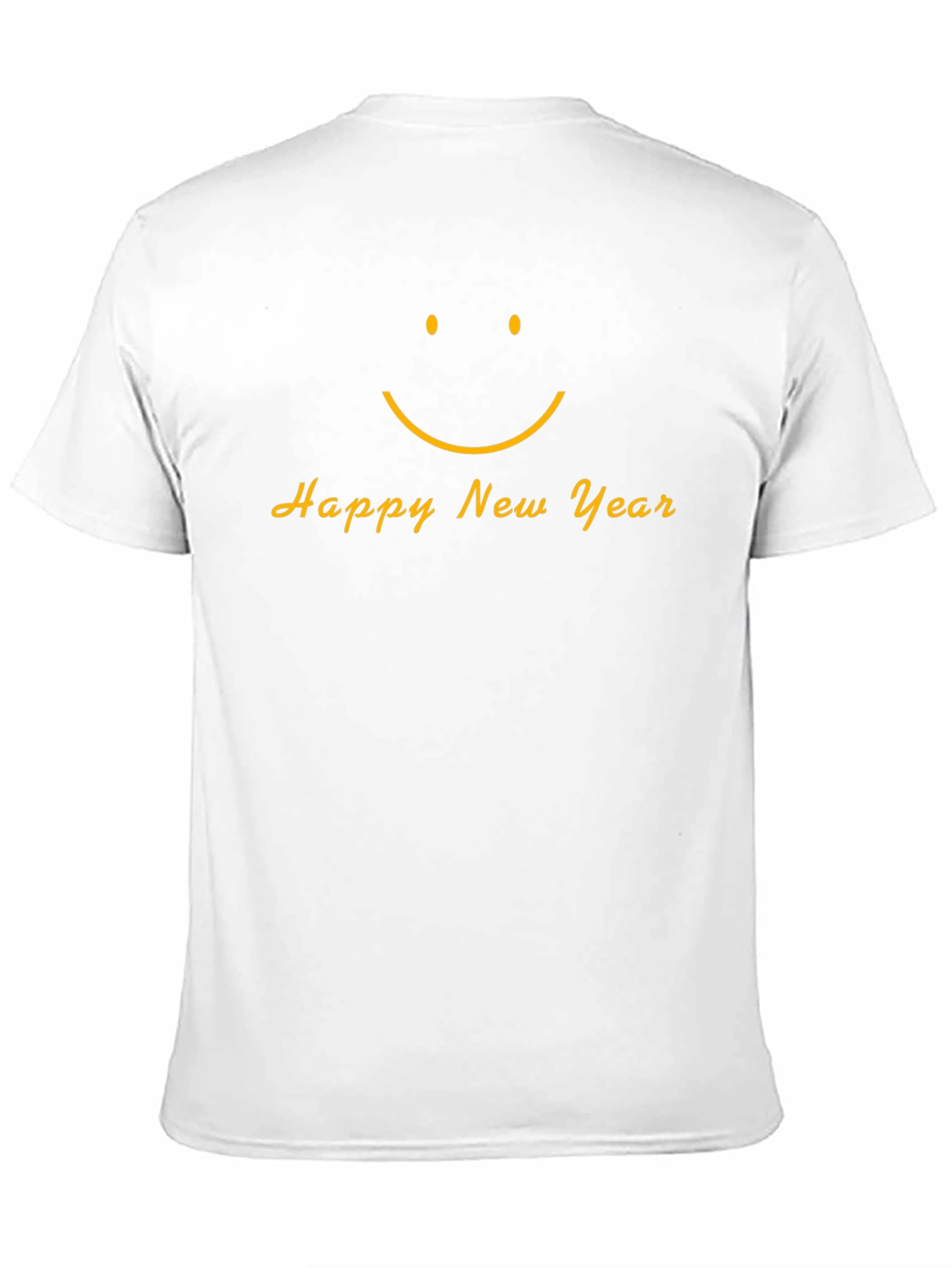 Happy New Year Smiley Face Black T-Shirt
