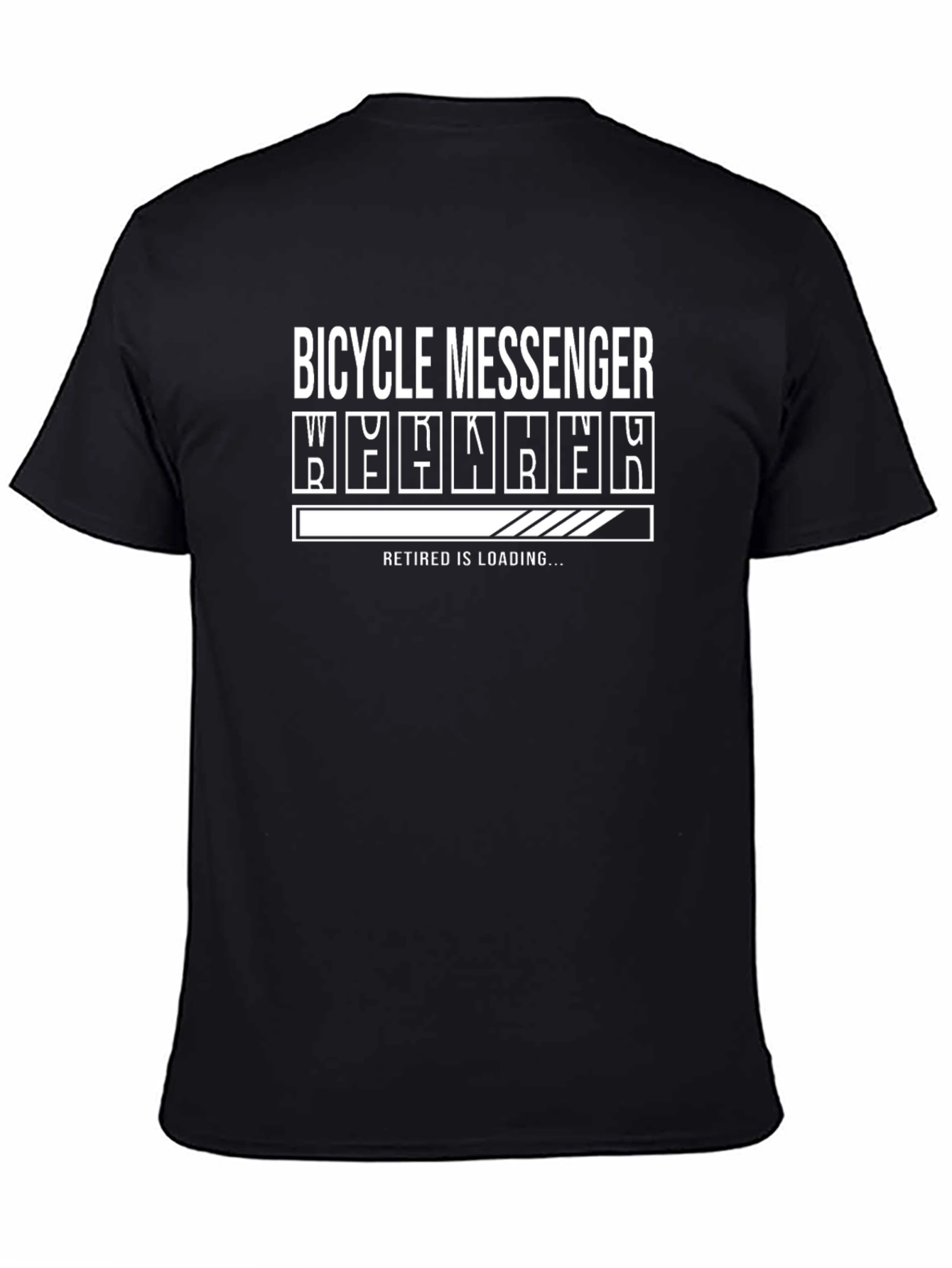 Bicycle Messenger Retired Loading Funny Black T-Shirt