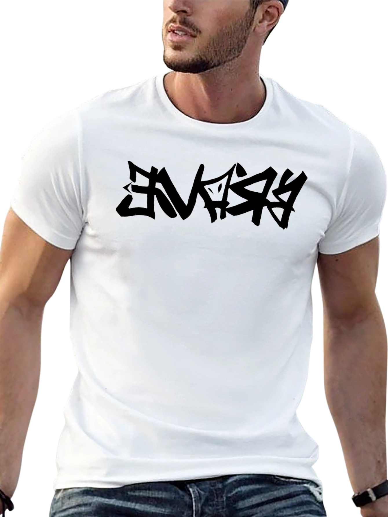 Black Graphic Tee - Urban Graffiti Style