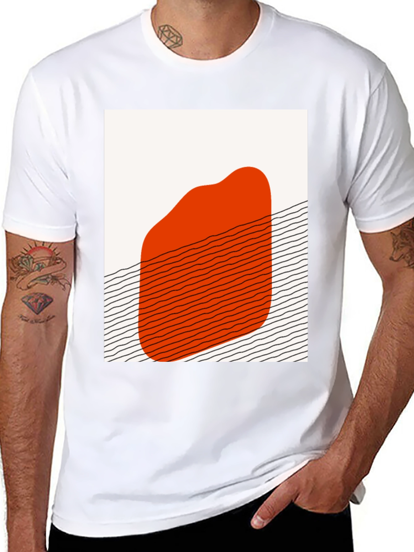 Abstract Graphic Print Crew Neck T-Shirt