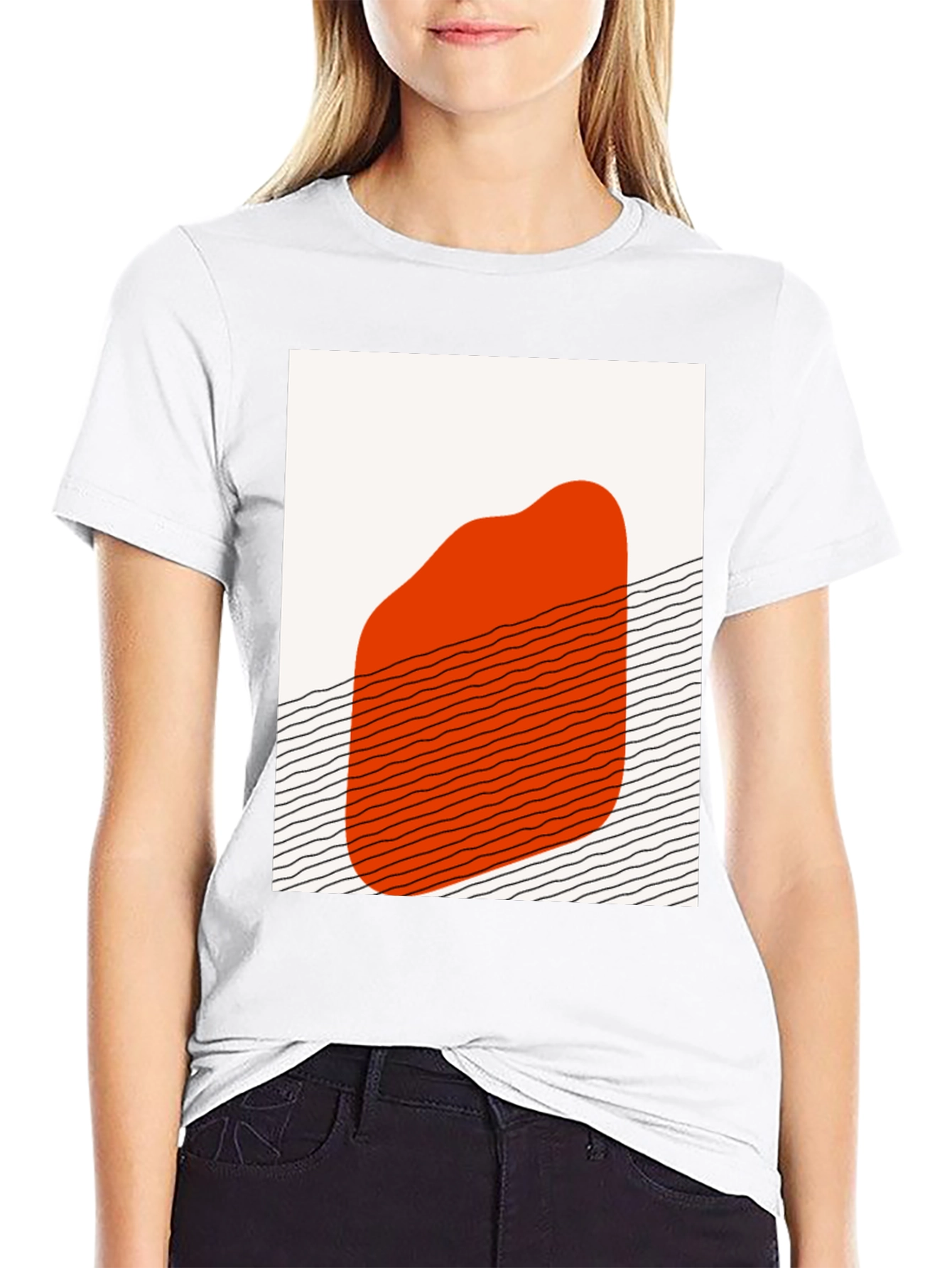 Abstract Graphic Print Crew Neck T-Shirt