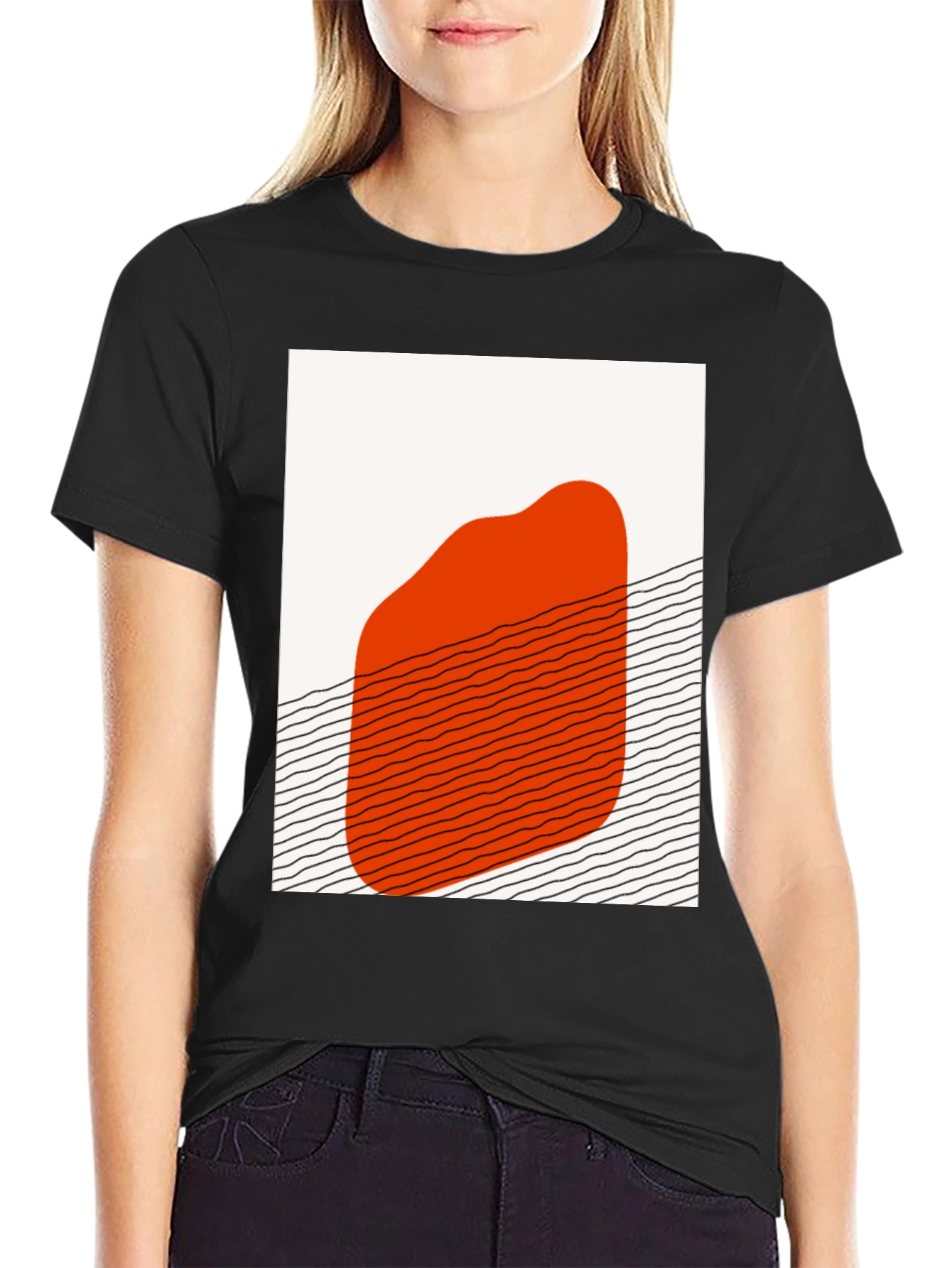 Abstract Graphic Print Crew Neck T-Shirt