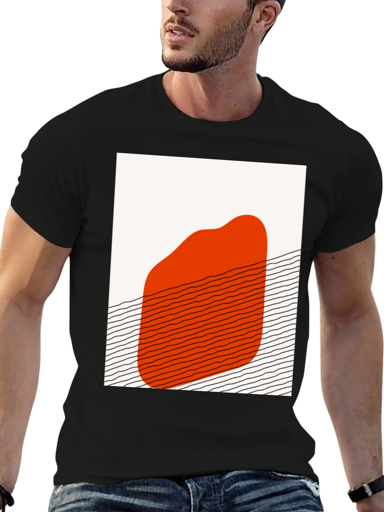 Abstract Graphic Print Crew Neck T-Shirt