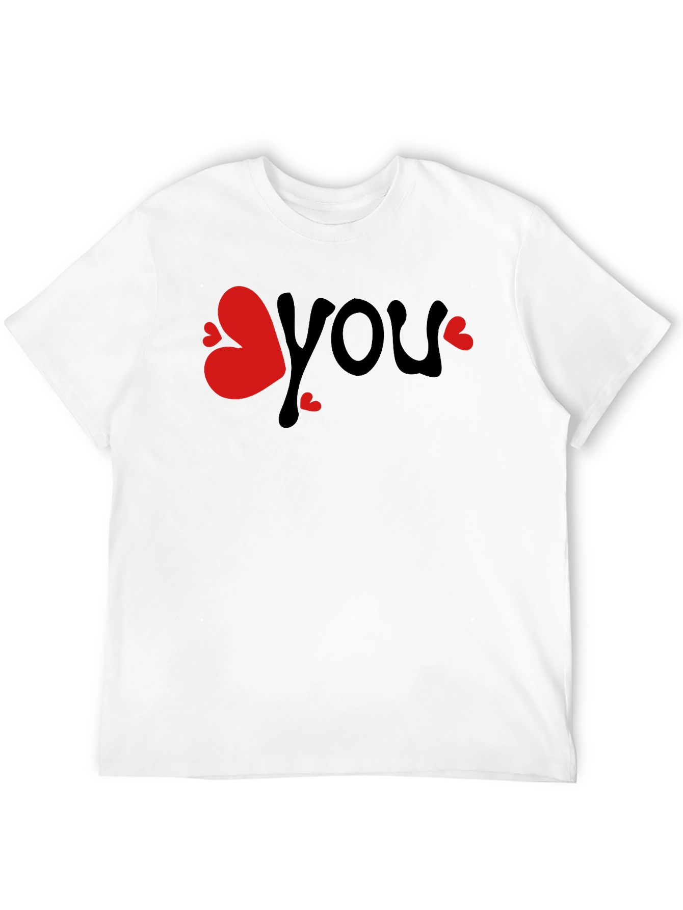 Love You Graphic Tee - Black Cotton Blend T-Shirt
