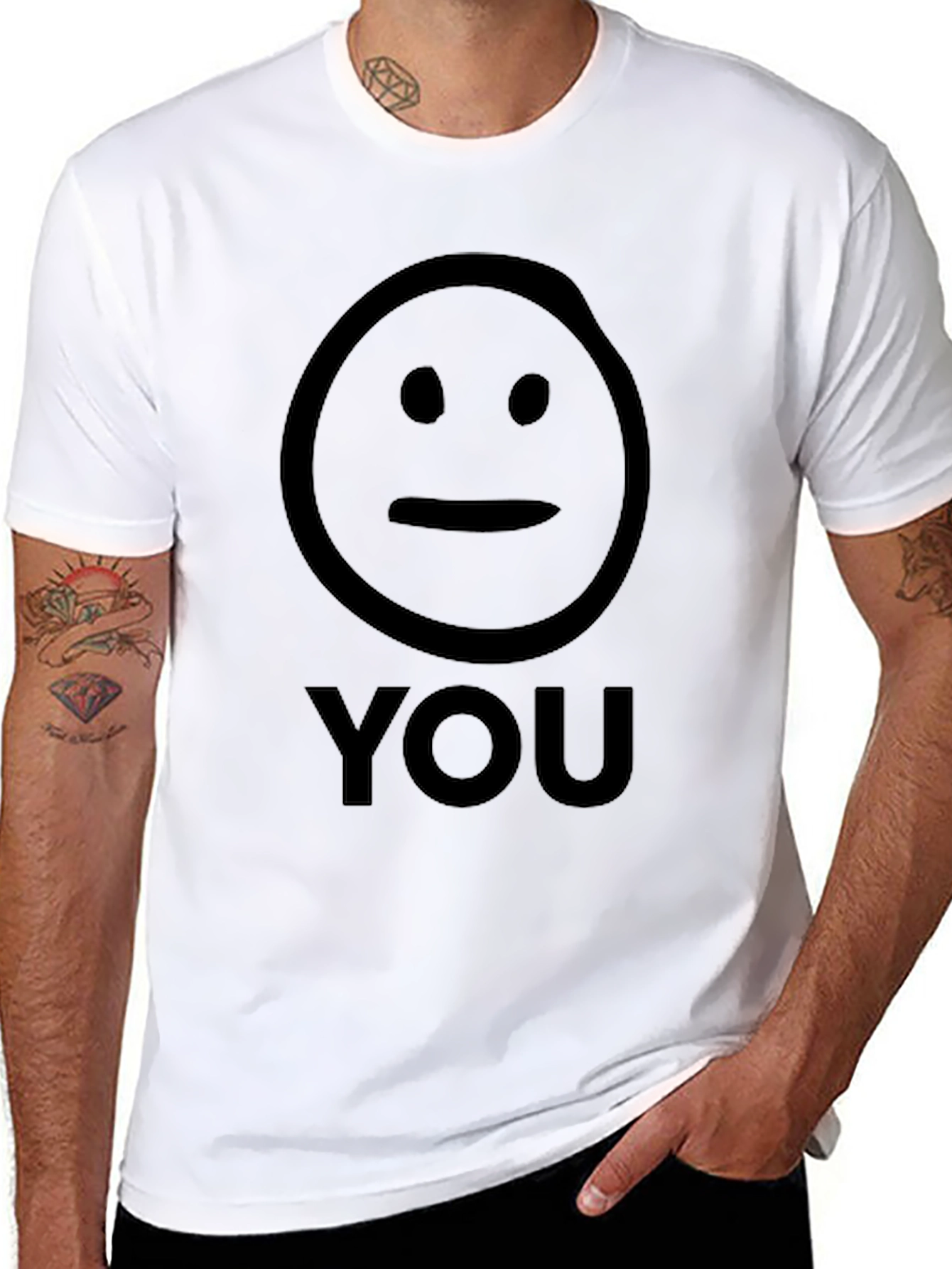 Neutral Face You Graphic T-Shirt - Unisex Black Tee