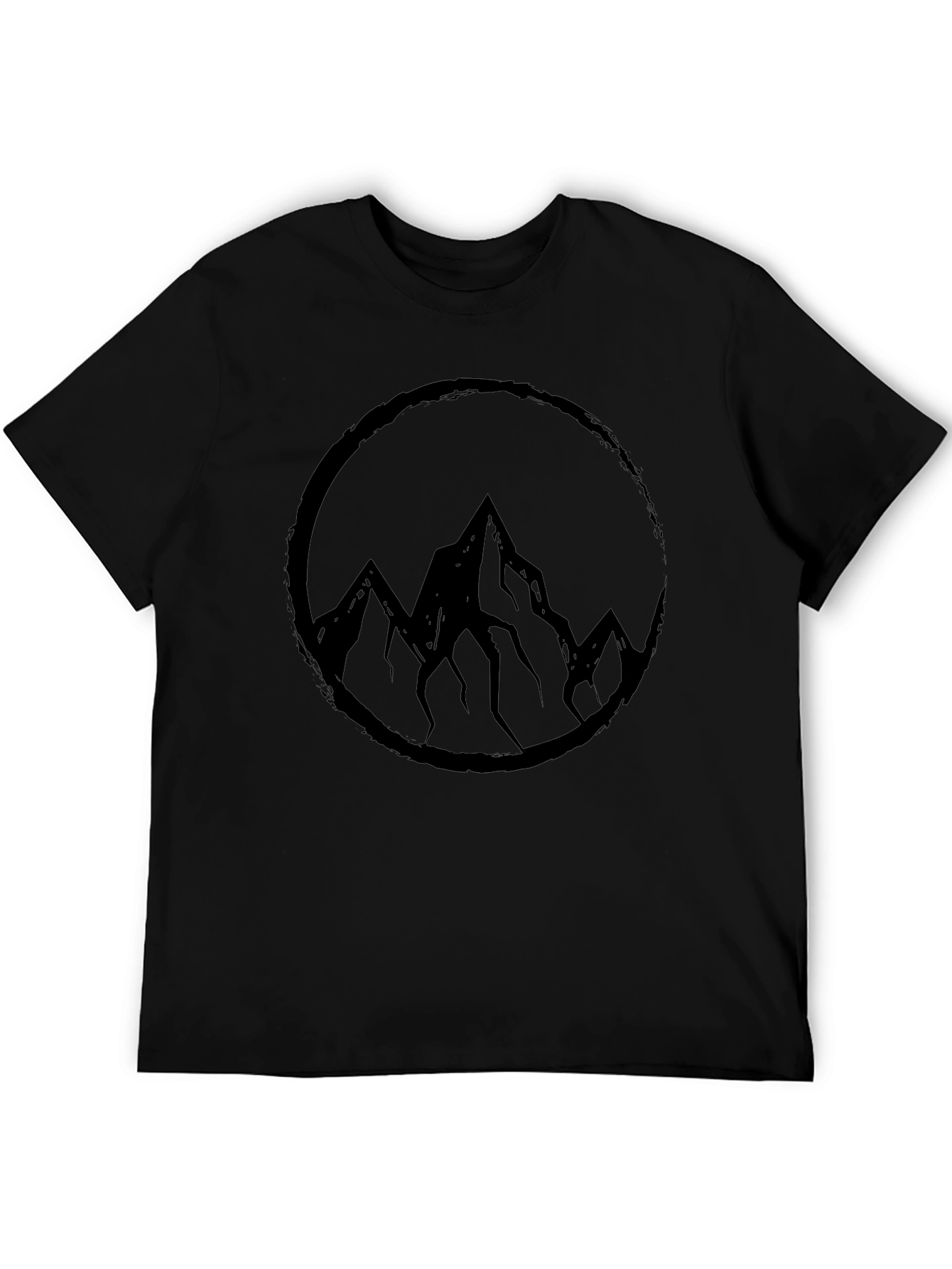 Mountain Circle Graphic Tee - Black Cotton Blend