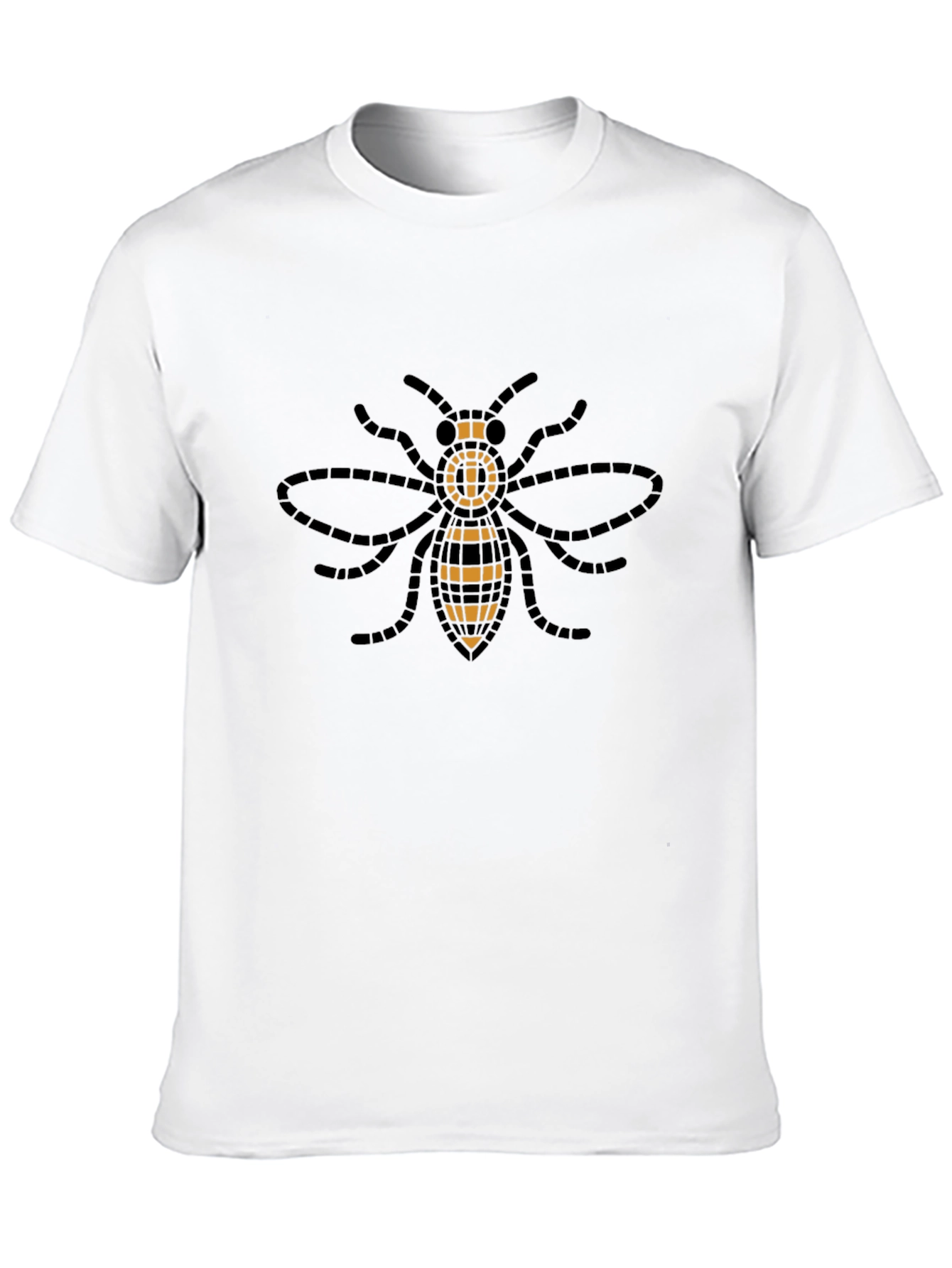 Geometric Bee Graphic Tee - Stylish Black T-Shirt