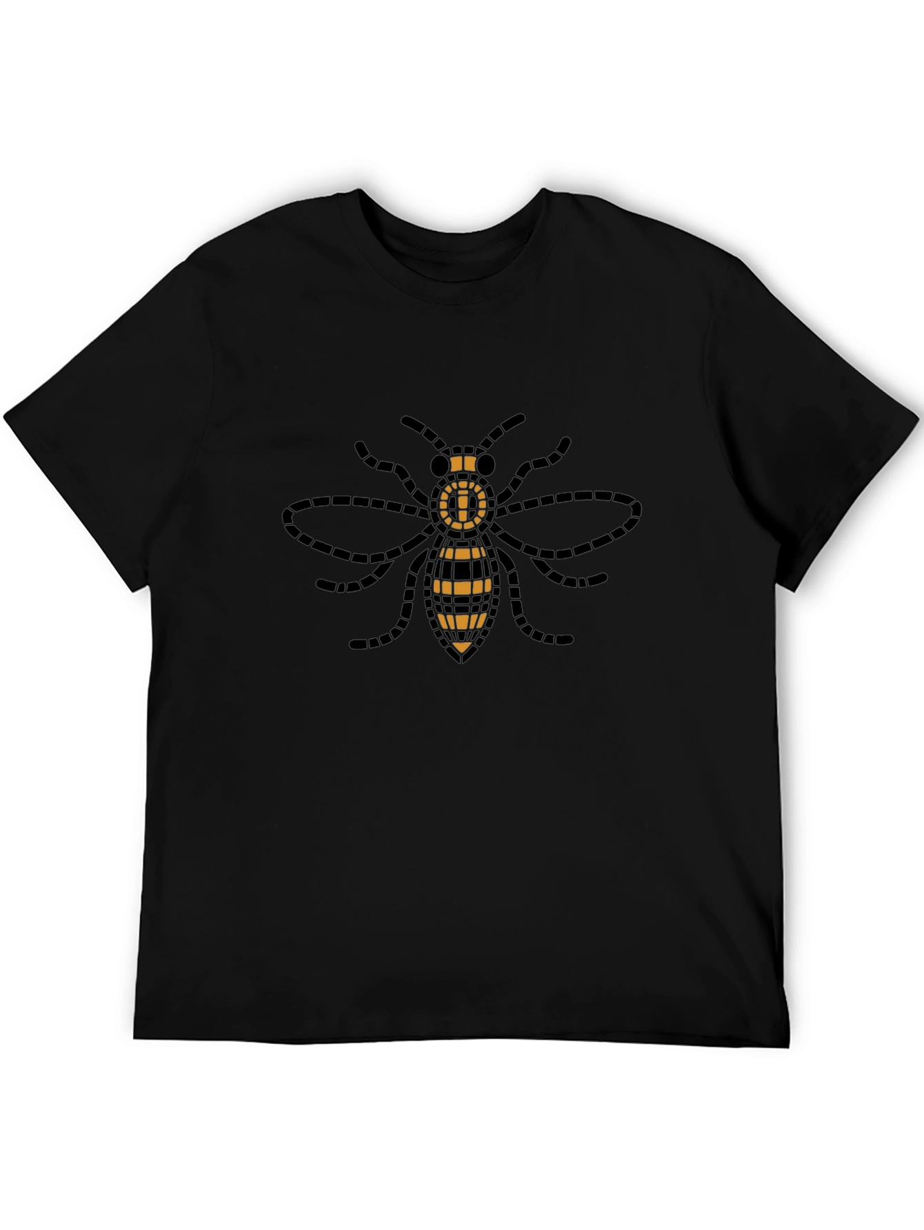 Geometric Bee Graphic Tee - Stylish Black T-Shirt