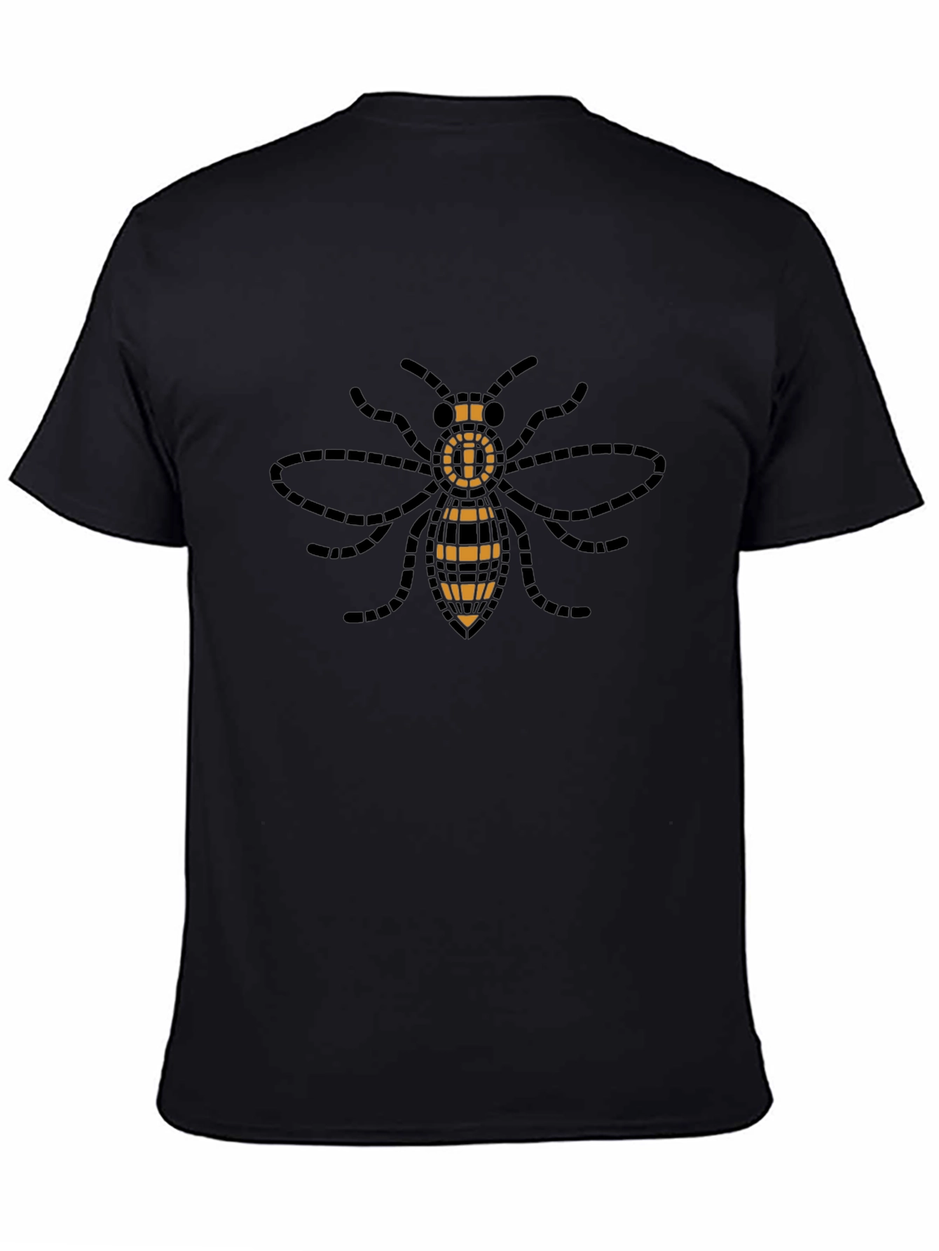 Geometric Bee Graphic Tee - Stylish Black T-Shirt