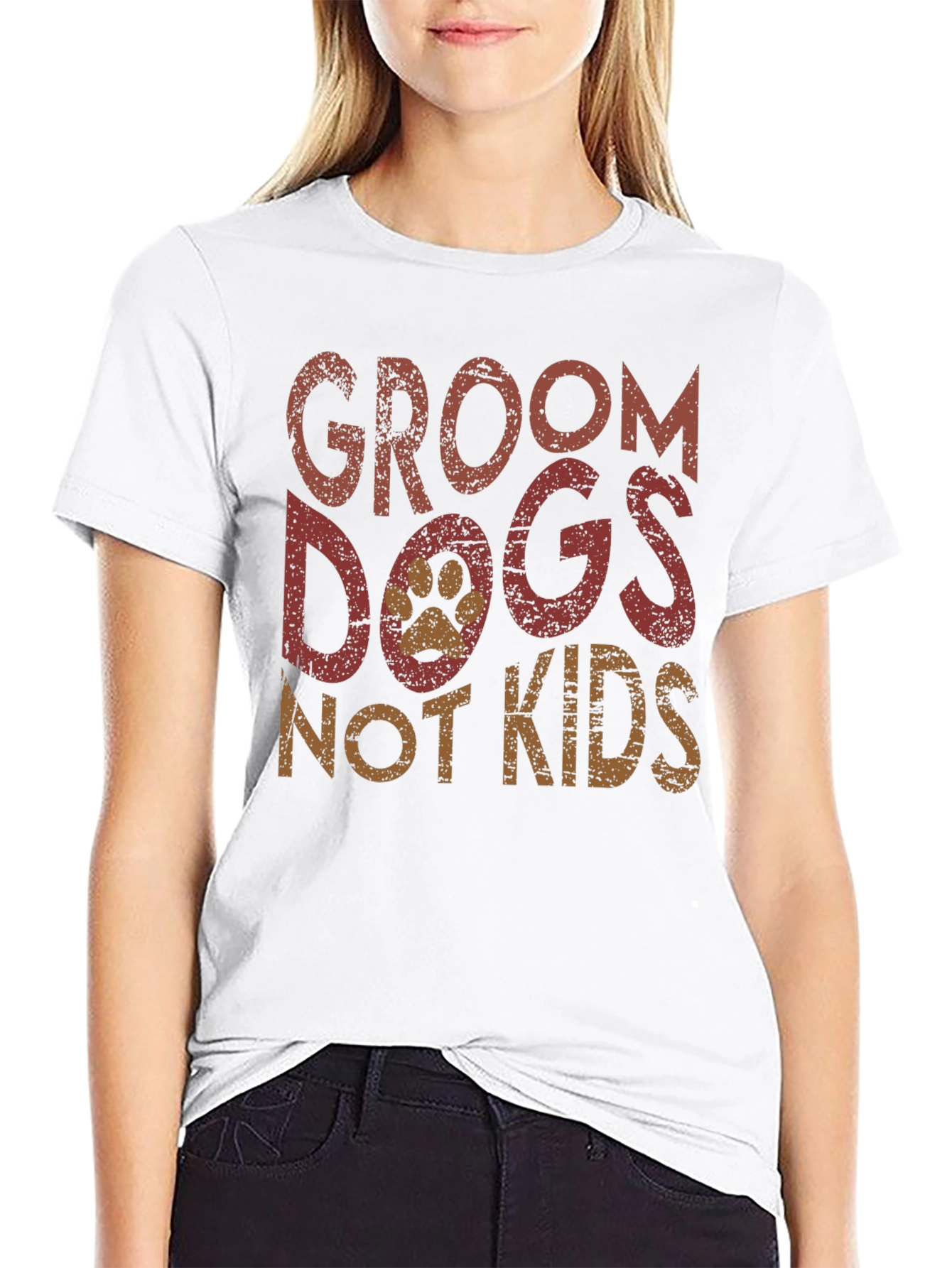 Groom Dogs Not Kids Graphic Tee