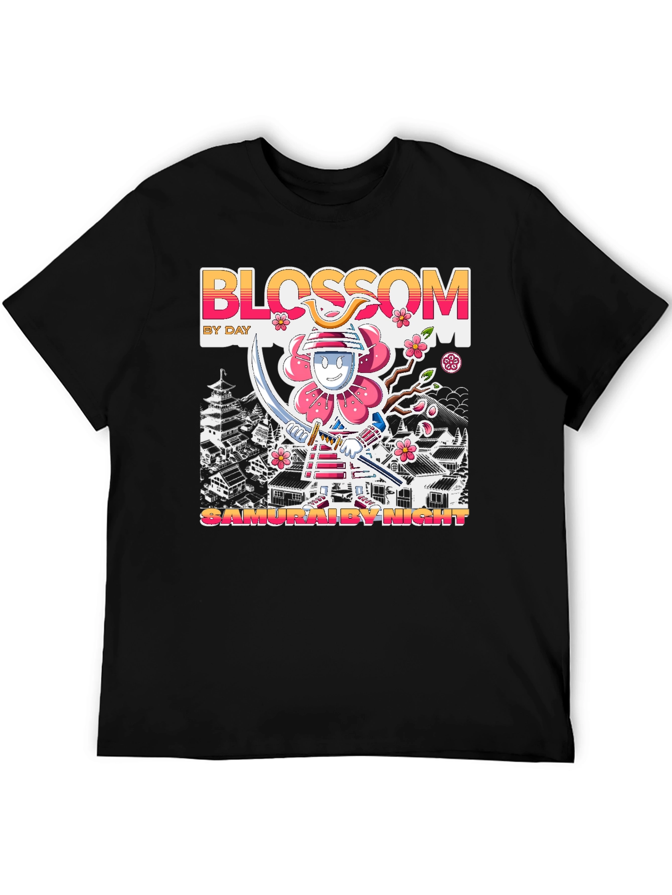 Blossom Samurai Black T-Shirt