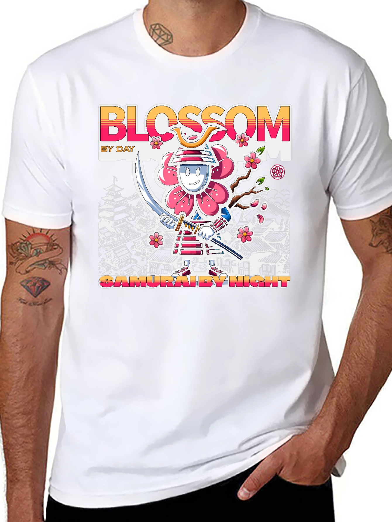 Blossom Samurai Black T-Shirt