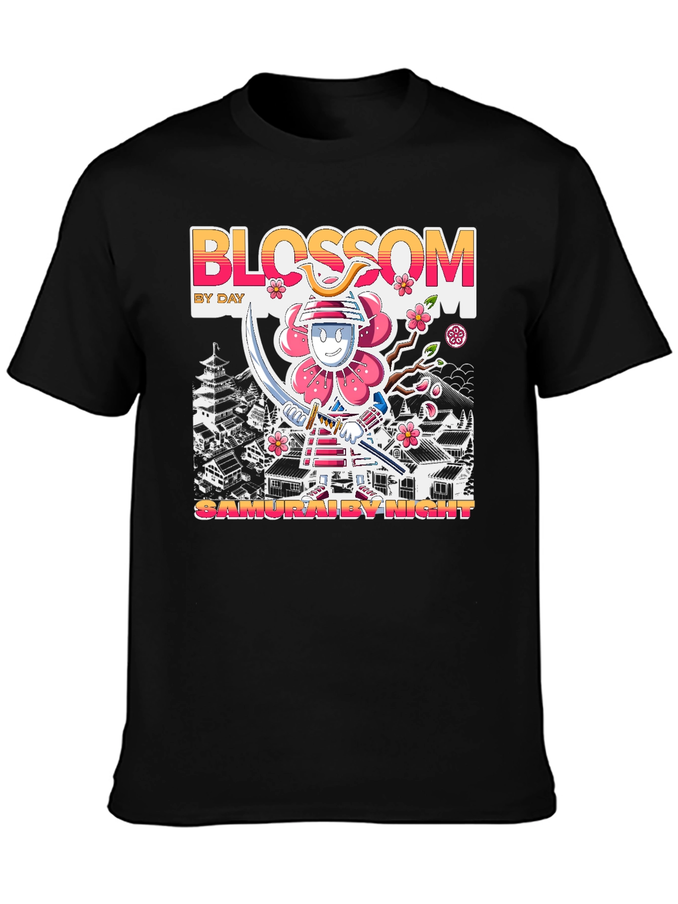 Blossom Samurai Black T-Shirt