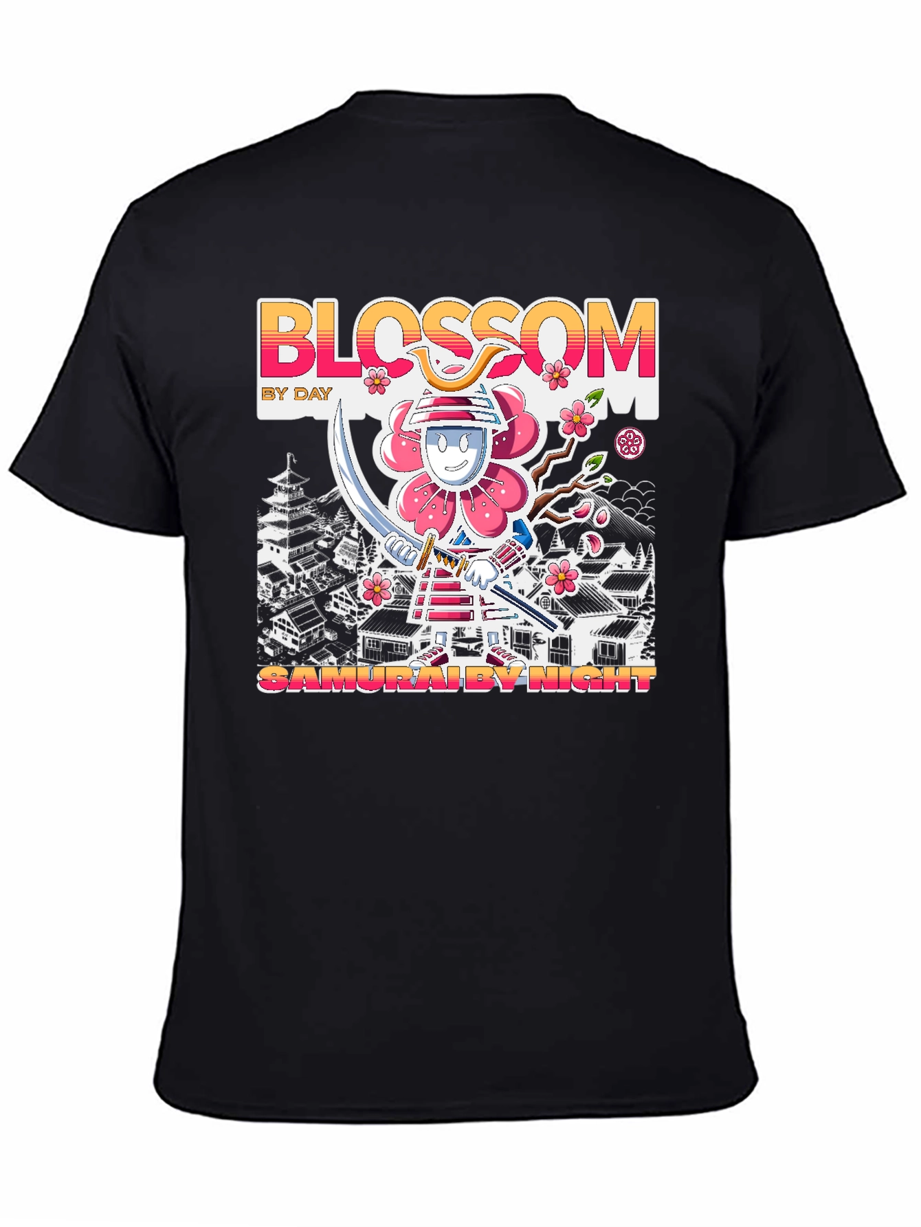 Blossom Samurai Black T-Shirt