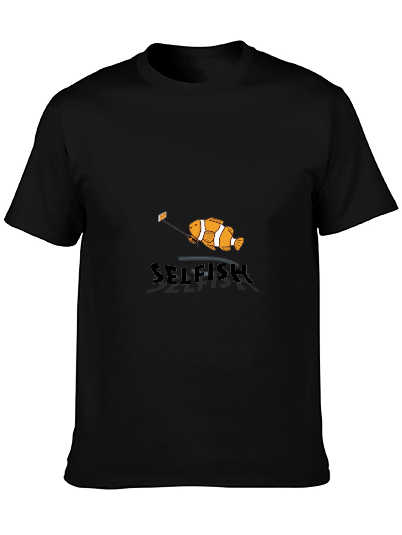 Selfish Fish Graphic Tee - Black Cotton T-Shirt