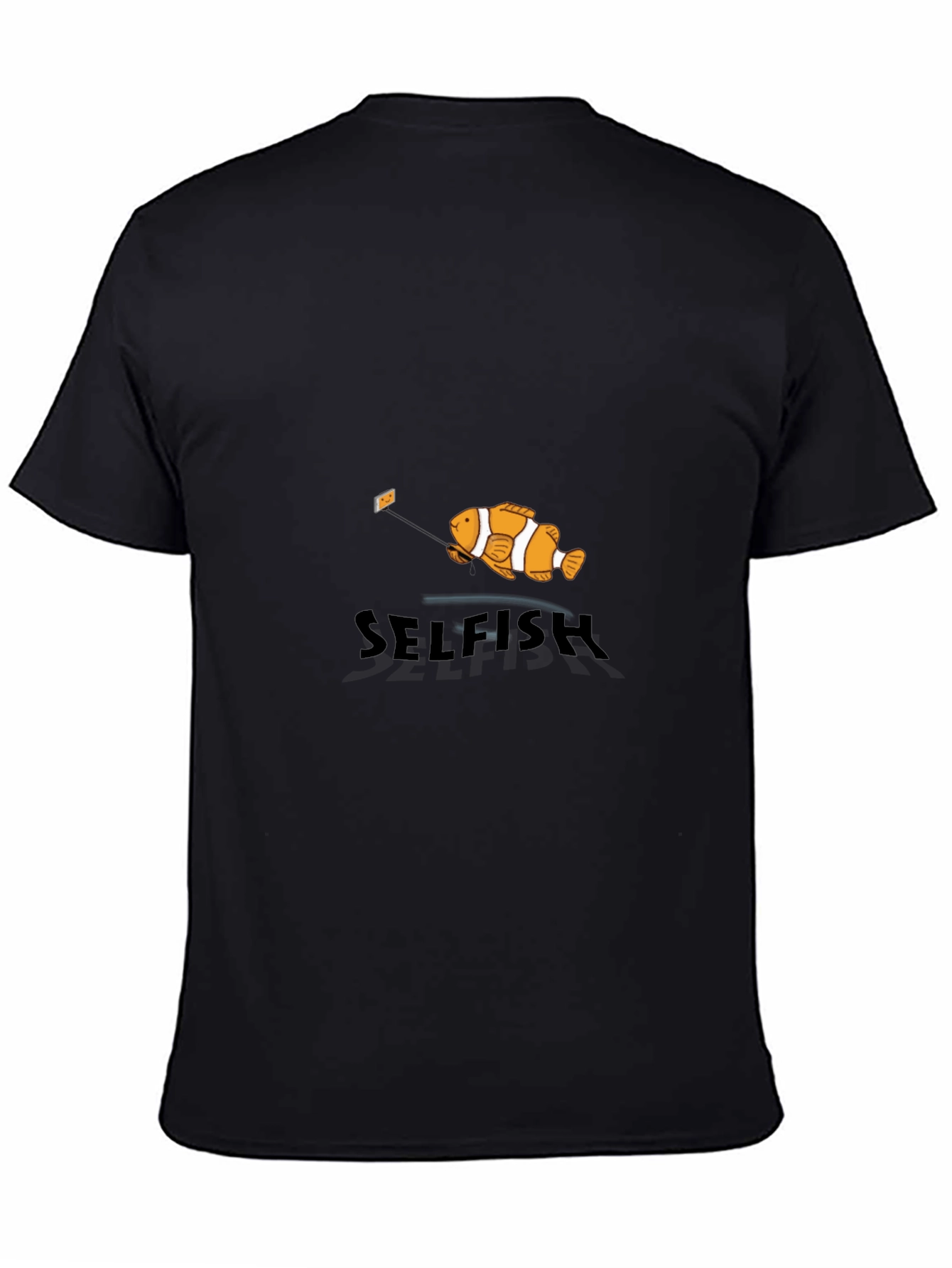 Selfish Fish Graphic Tee - Black Cotton T-Shirt