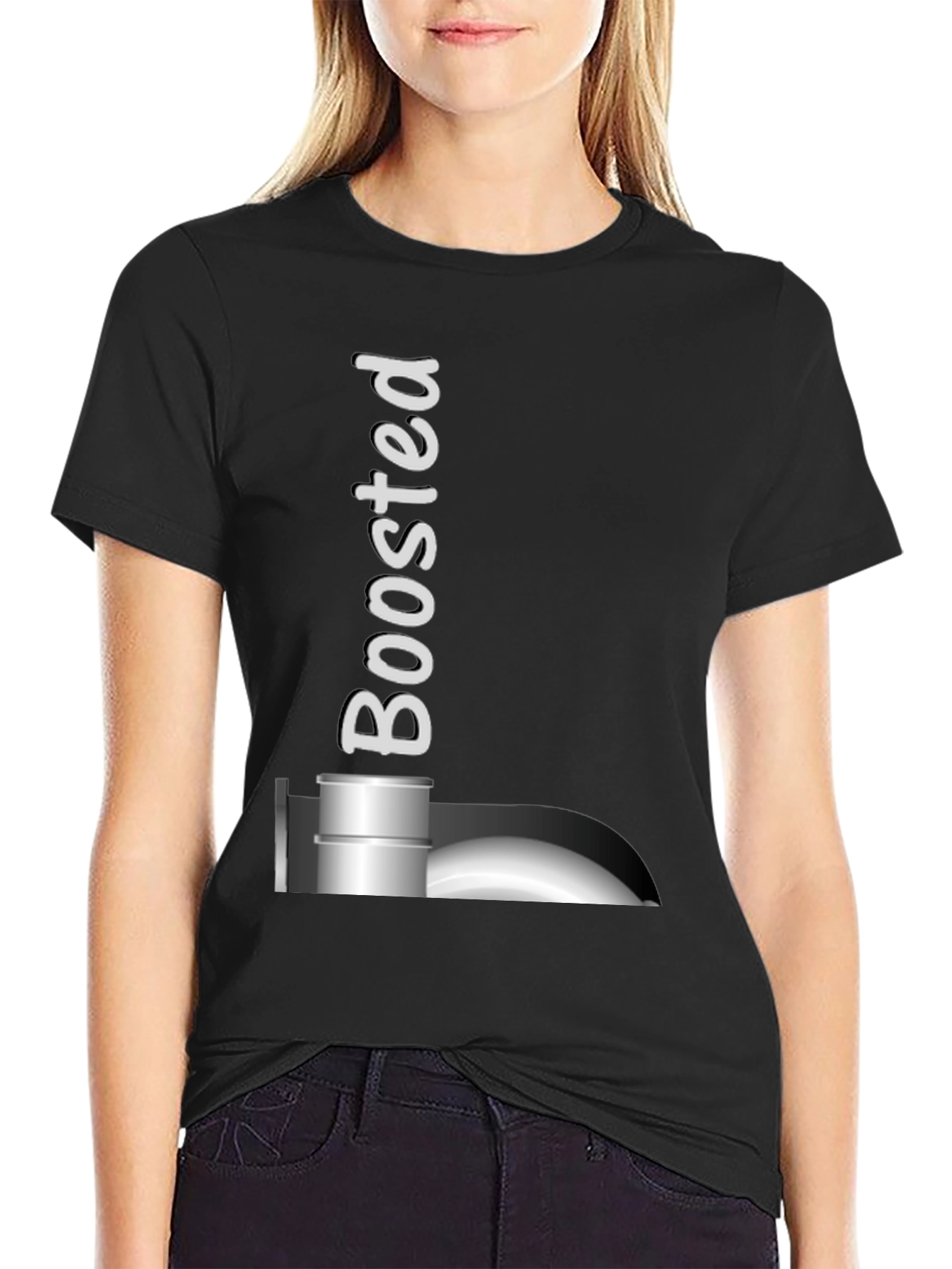 Boosted Black T-Shirt: Turbocharged Style!