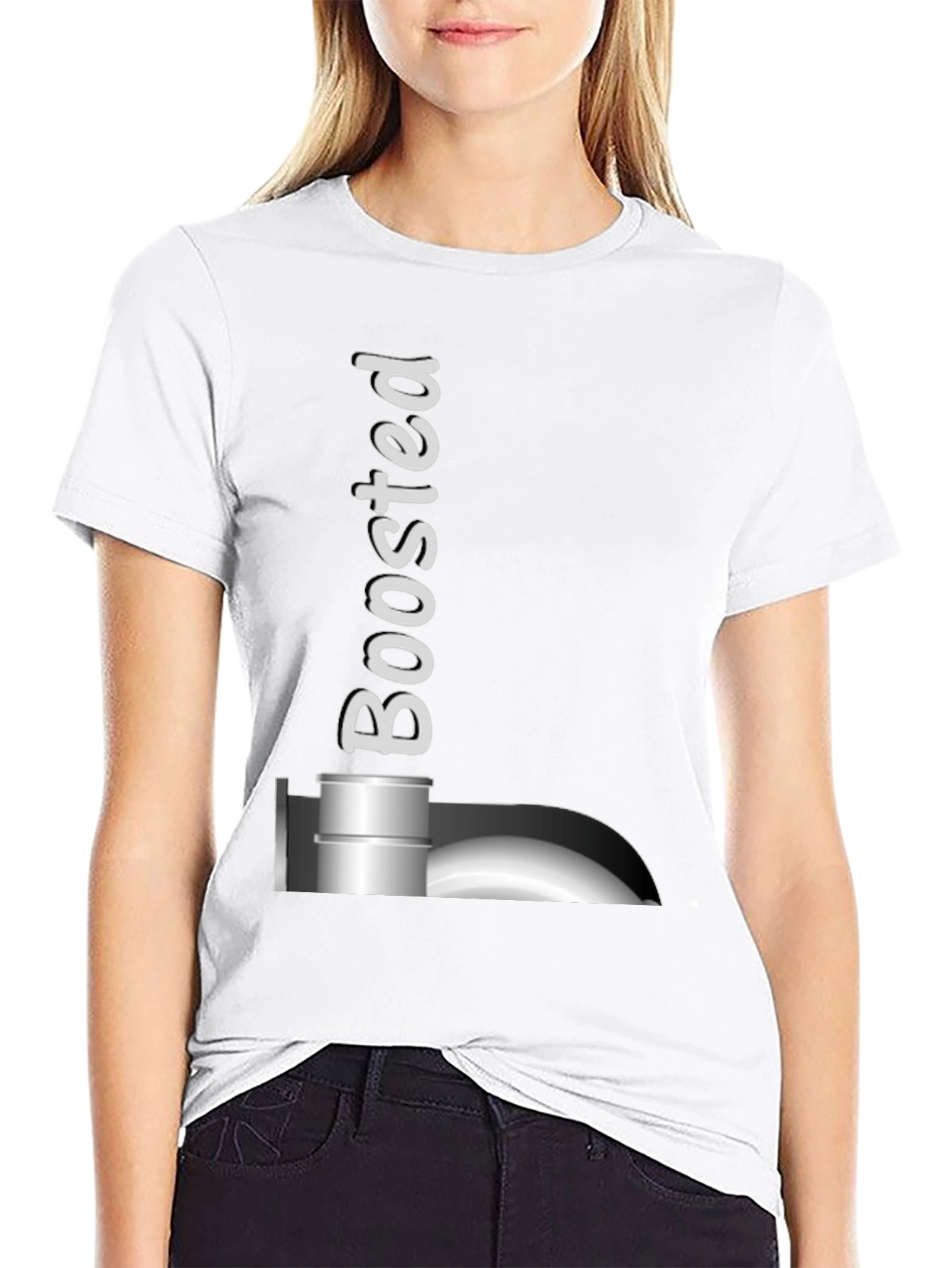Boosted Black T-Shirt: Turbocharged Style!