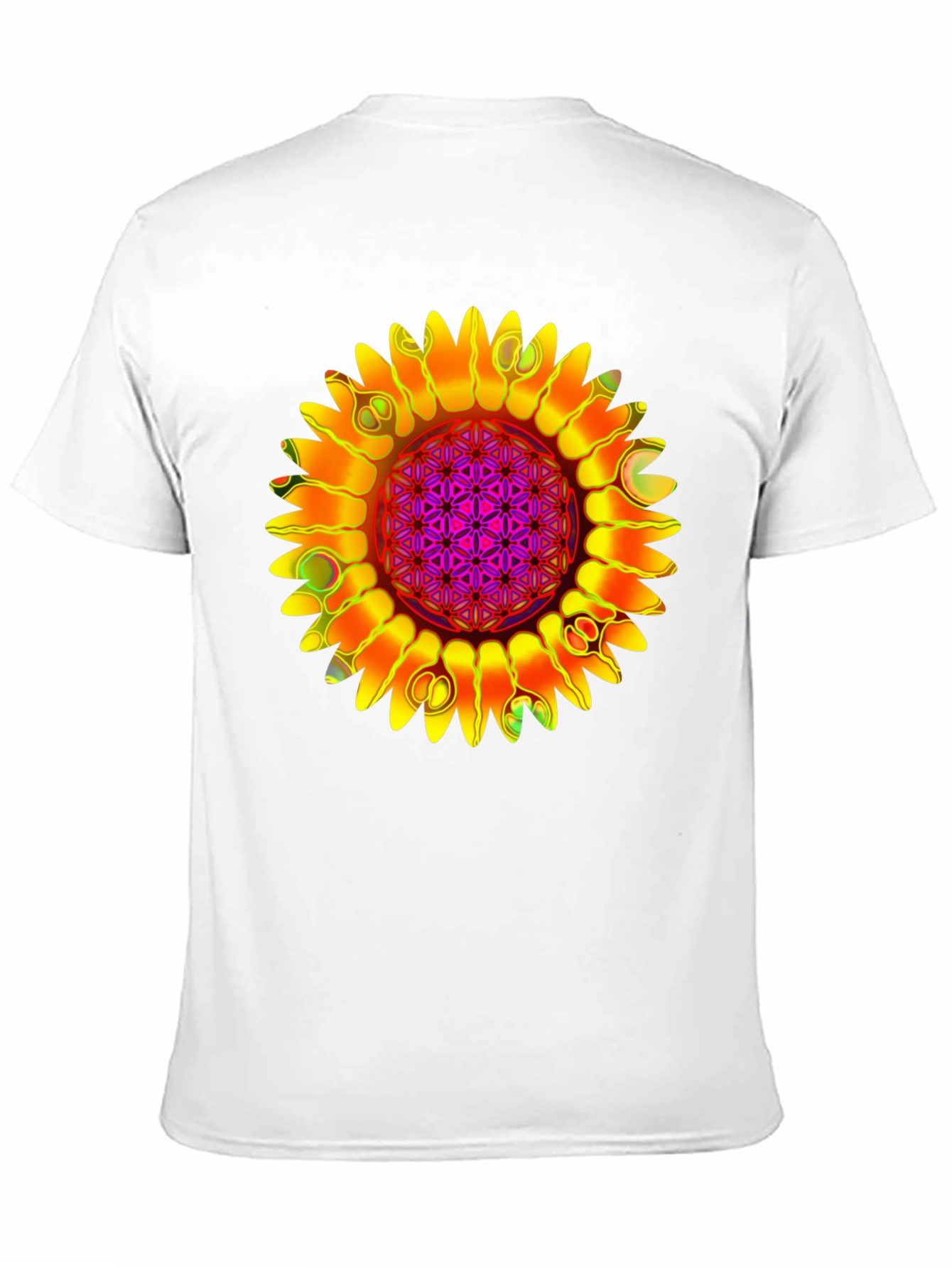 Psychedelic Sunflower Graphic Tee - Black