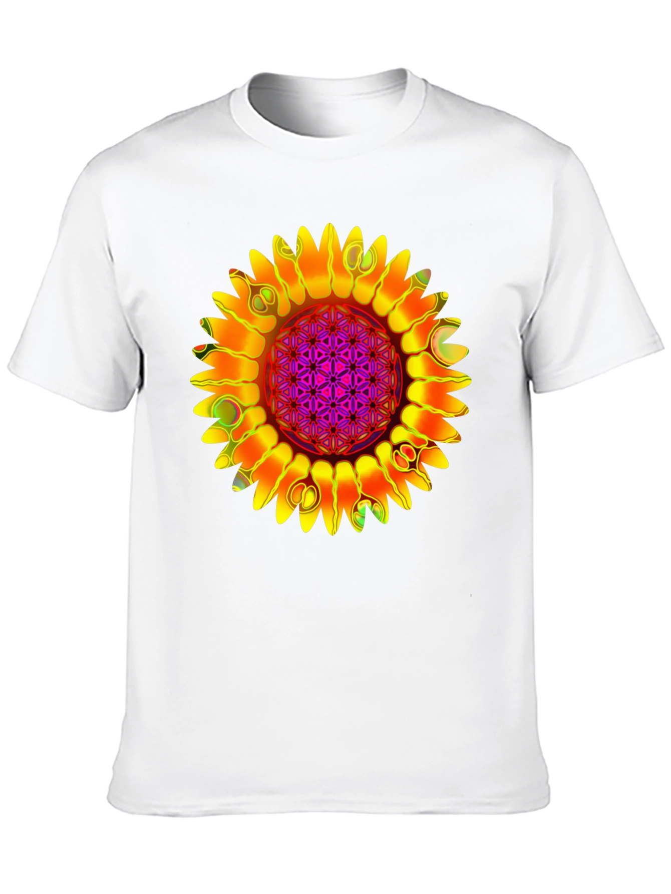 Psychedelic Sunflower Graphic Tee - Black