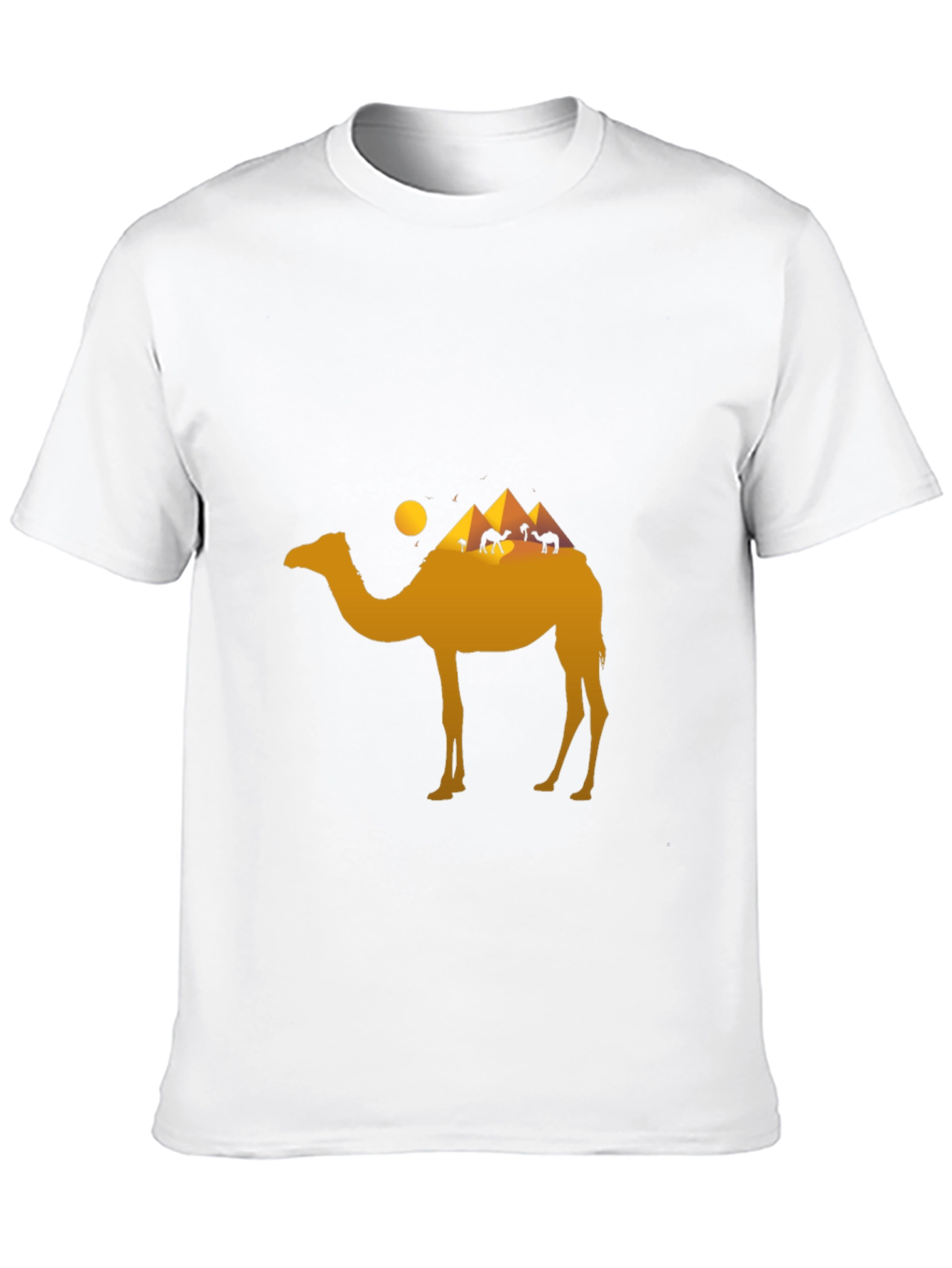 Camel Egypt Pyramid T-Shirt - Black Graphic Tee
