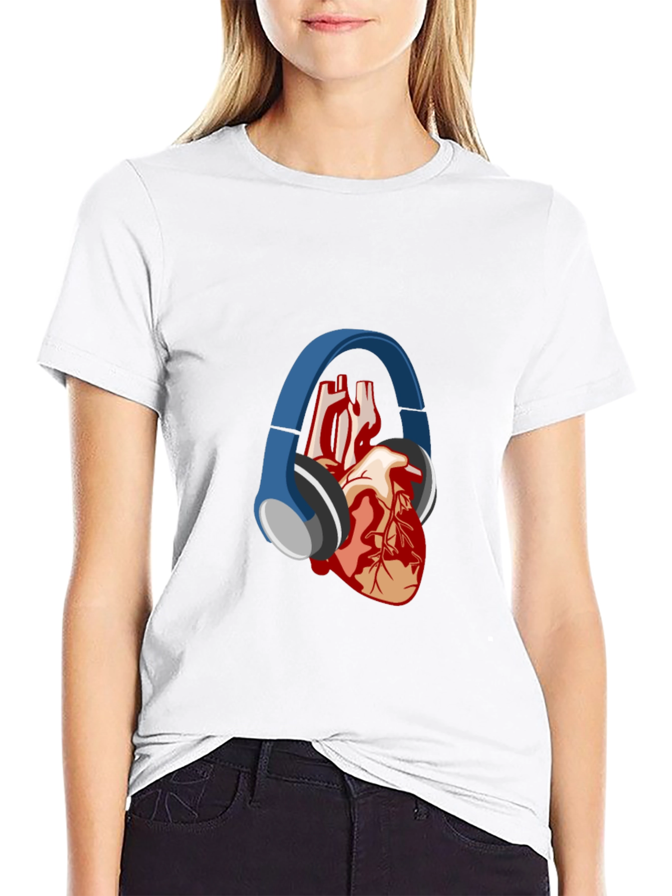 Heartbeat Headphones T-Shirt - Music Lover Tee