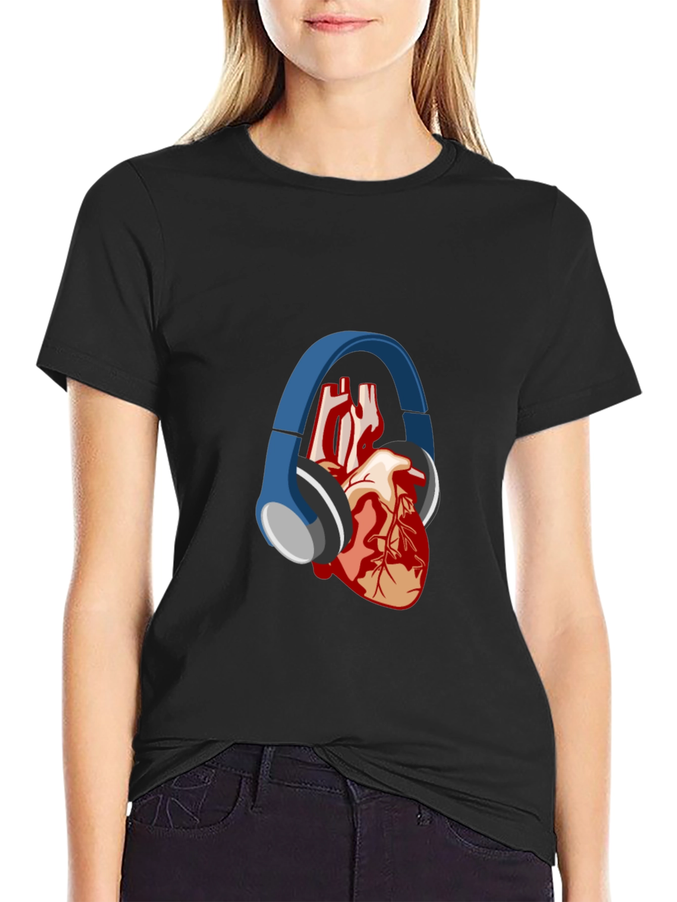 Heartbeat Headphones T-Shirt - Music Lover Tee