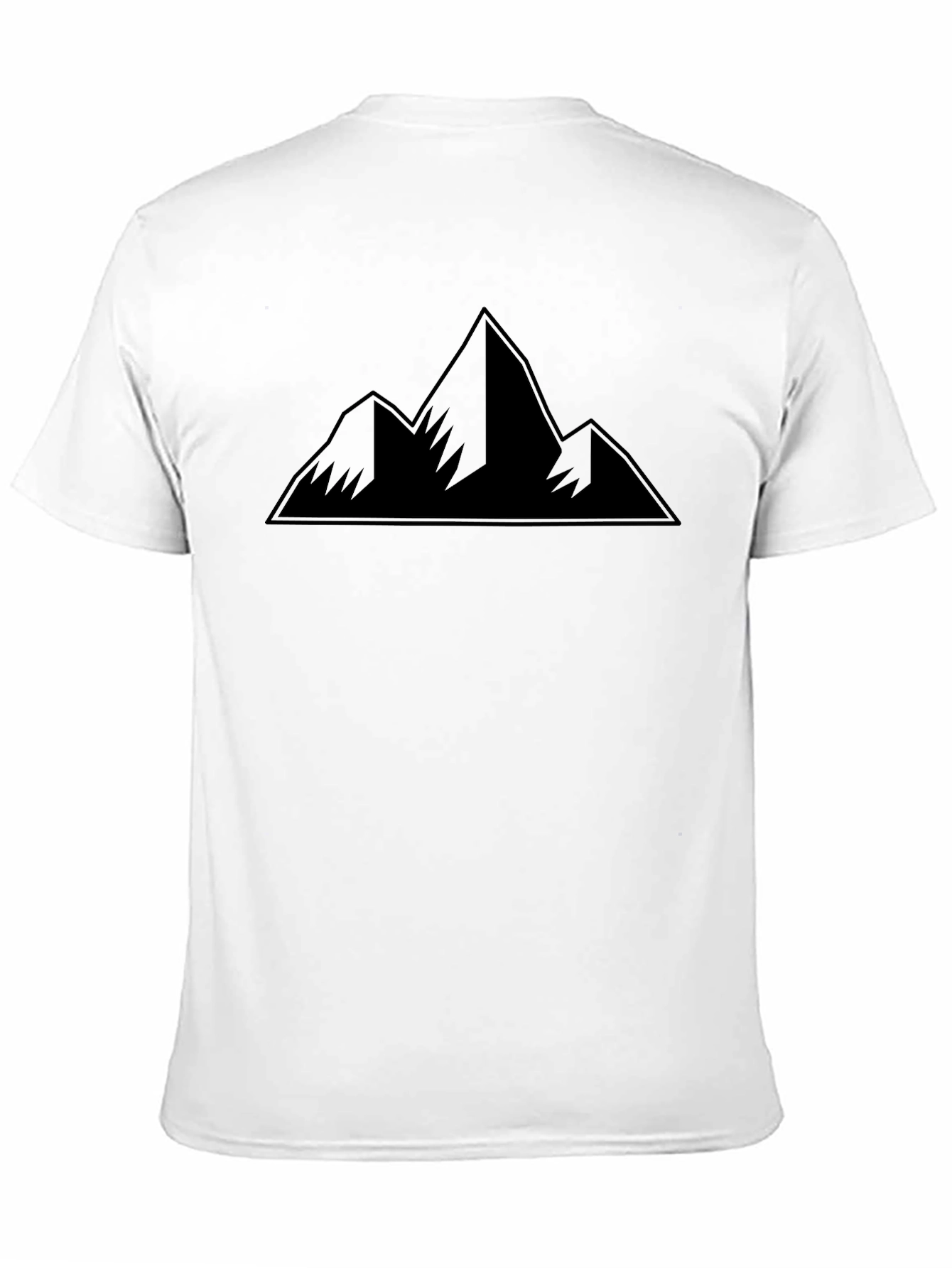 Mountain Peak Graphic Tee - Black Cotton Casual Shirt