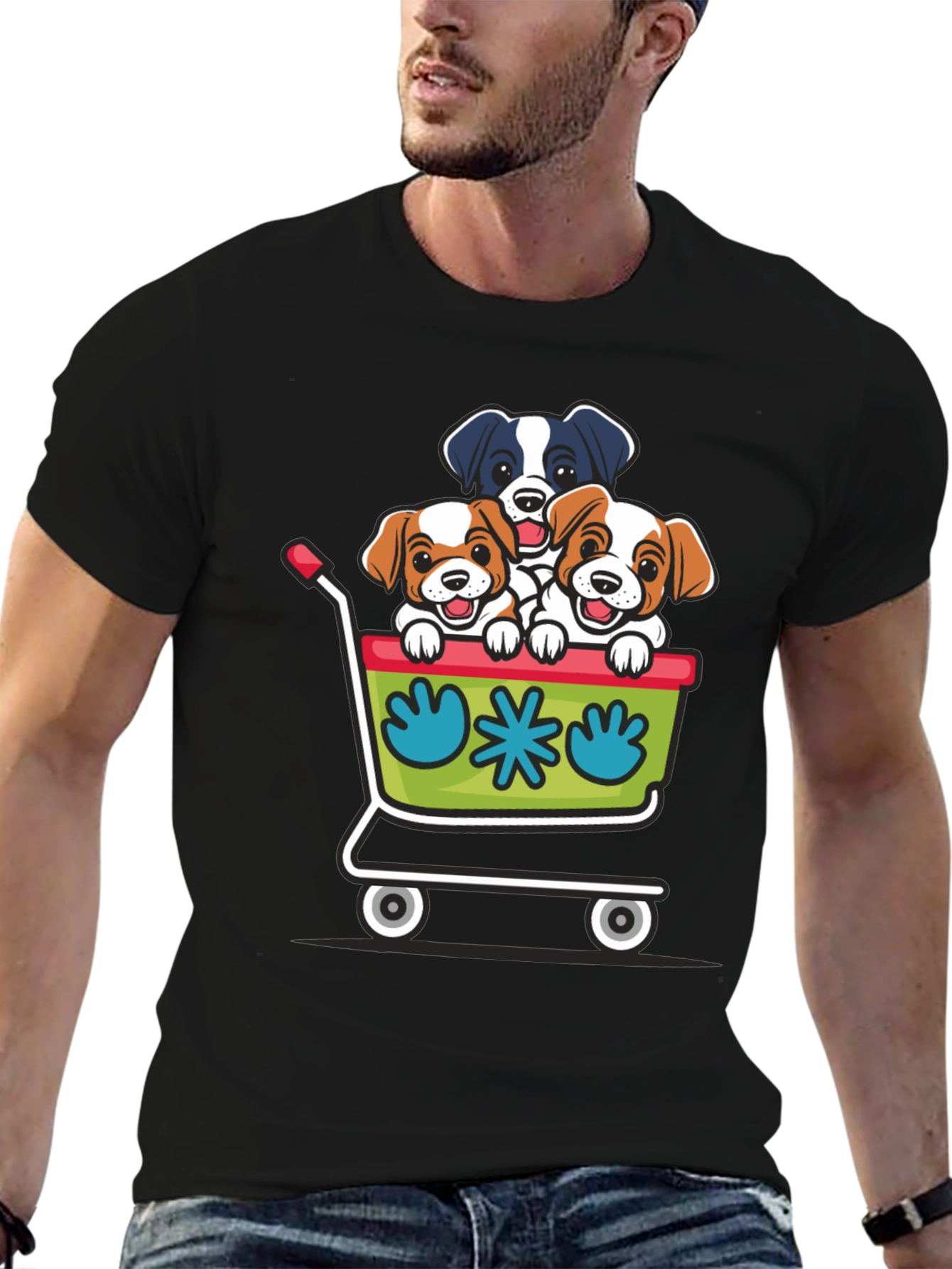 Puppy Cart Graphic Tee