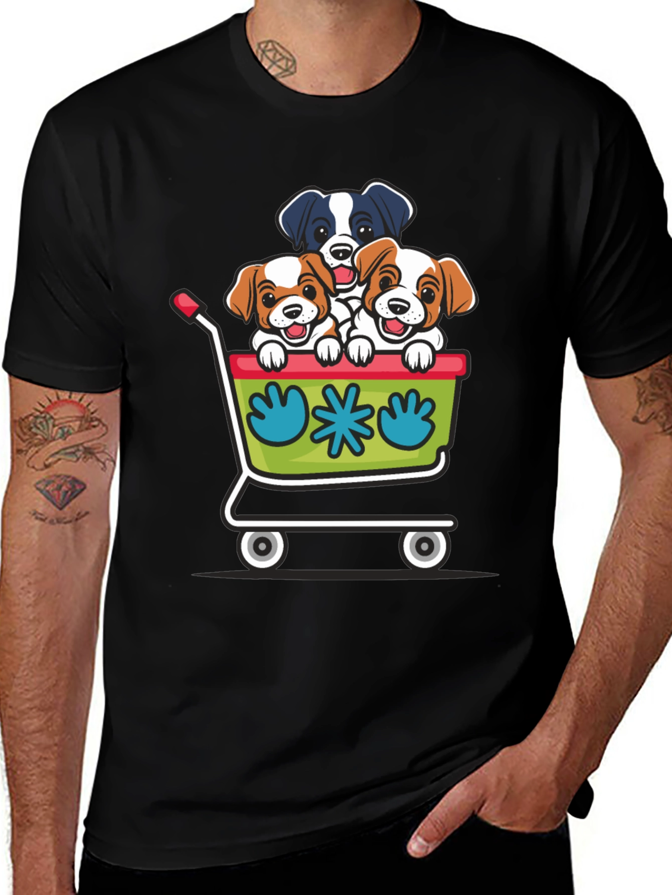 Puppy Cart Graphic Tee