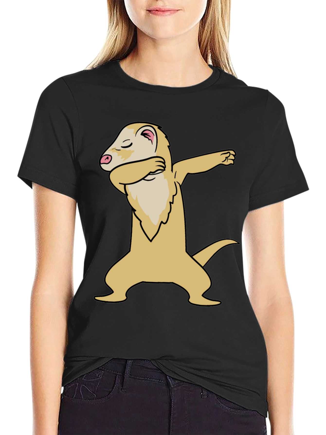Dabbing Ferret Graphic Tee - Cool Casual Style