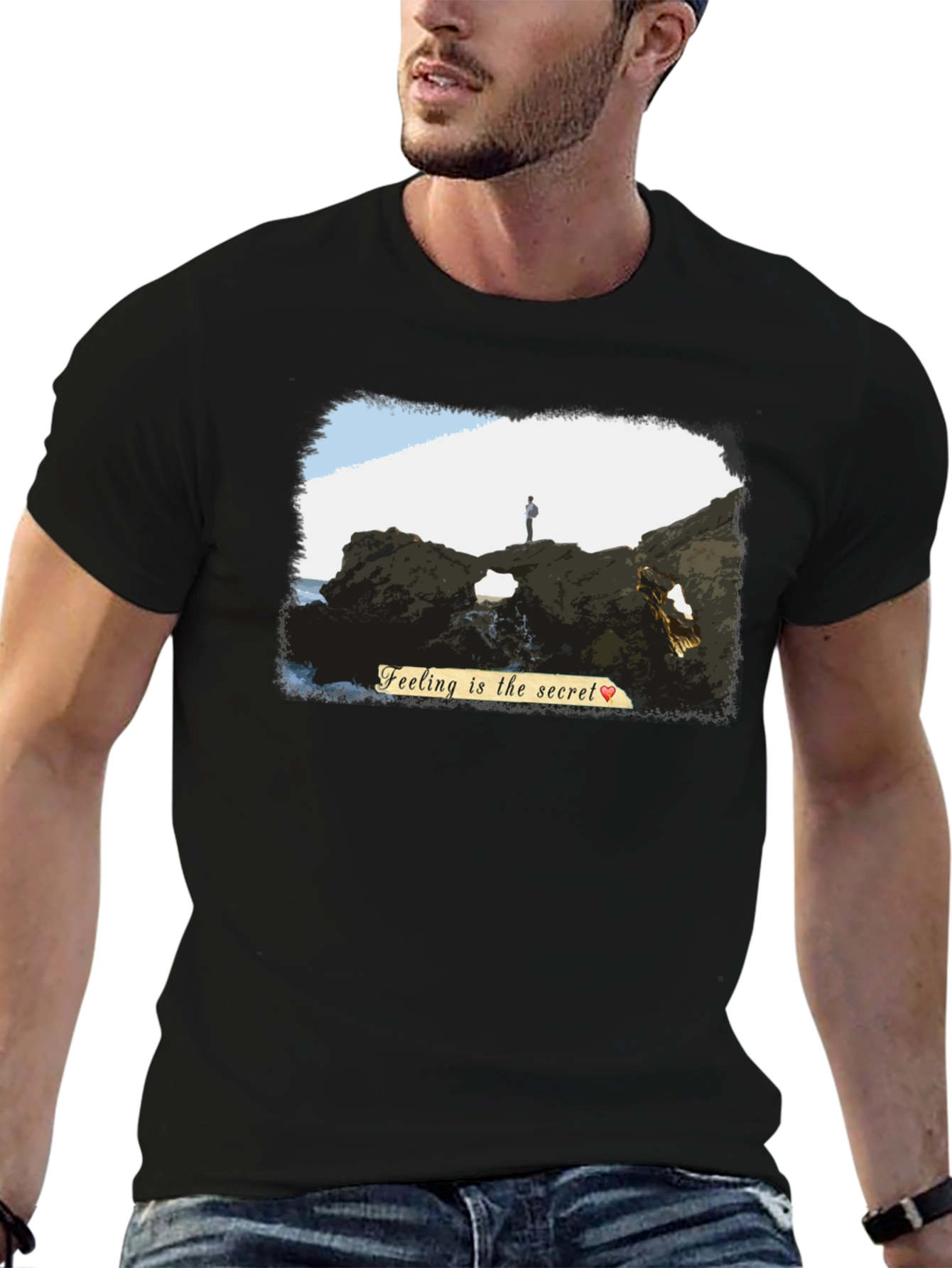 Scenic Beach T-Shirt - Feeling is the Secret