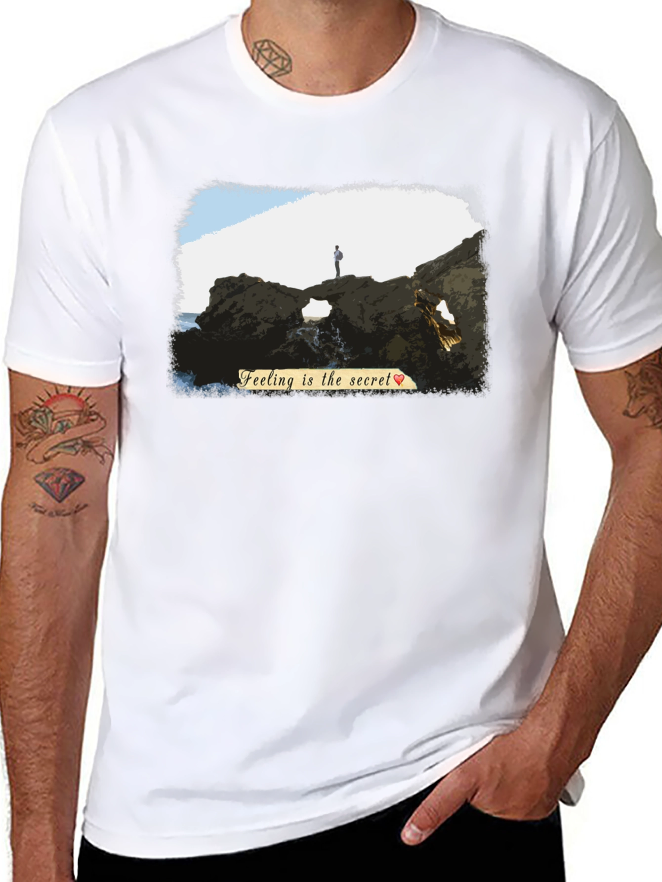 Scenic Beach T-Shirt - Feeling is the Secret