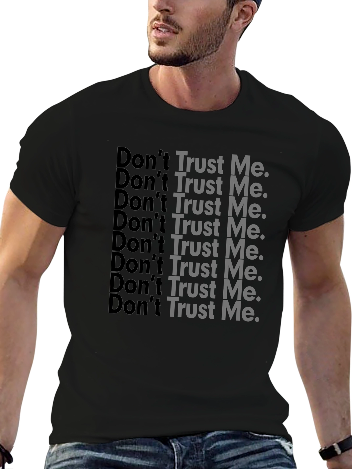 Dont Trust Me Graphic Print Black T-Shirt