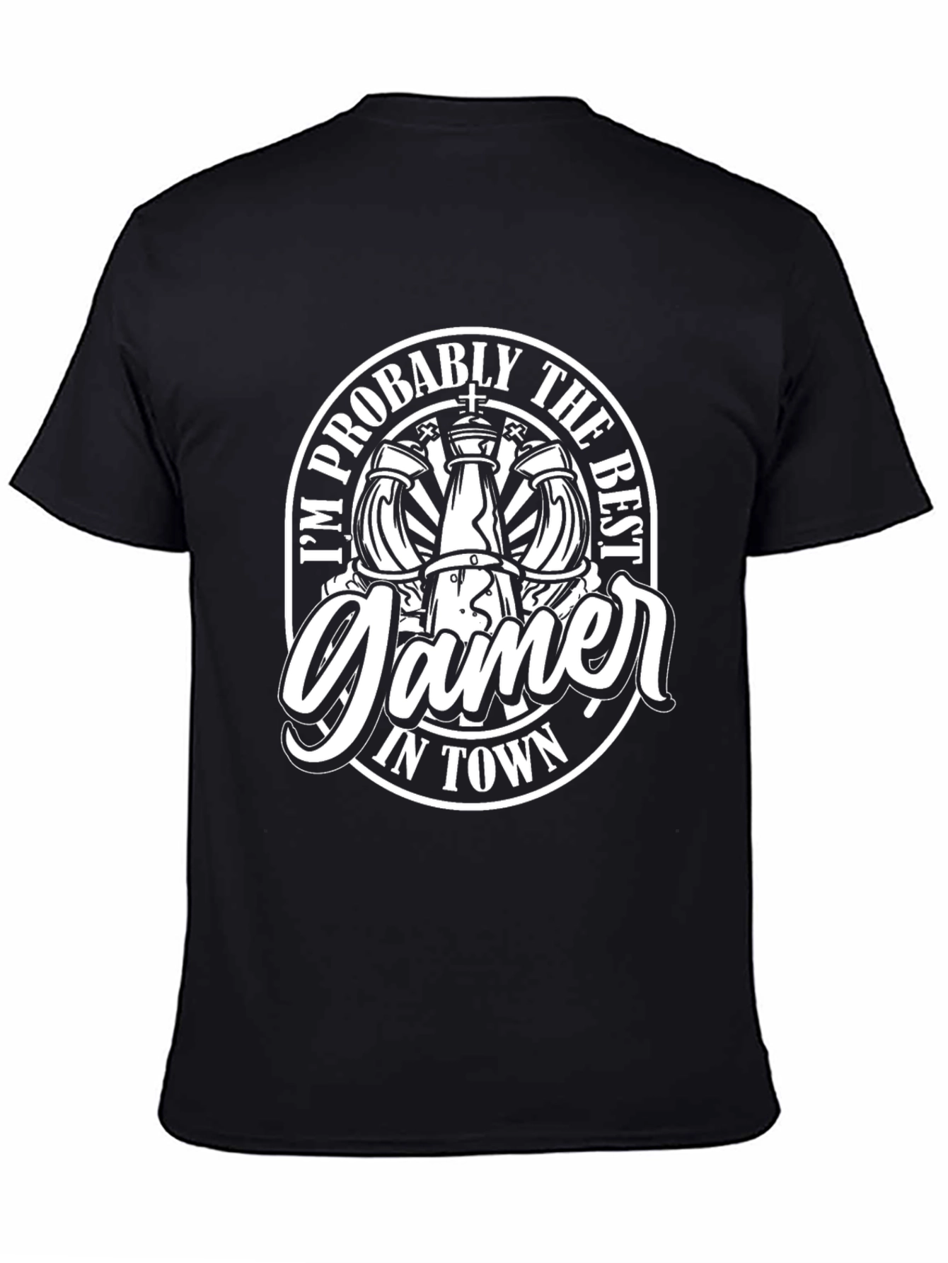 Gamer in Town Black Graphic Tee