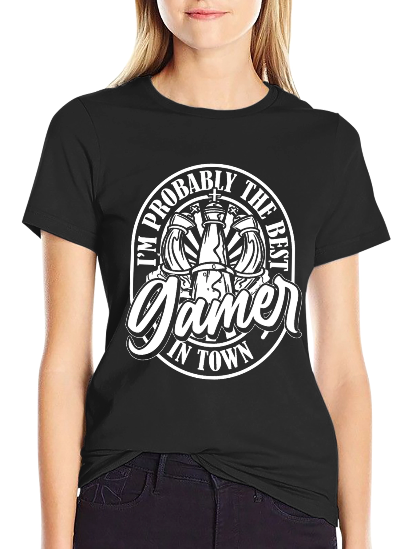 Gamer in Town Black Graphic Tee