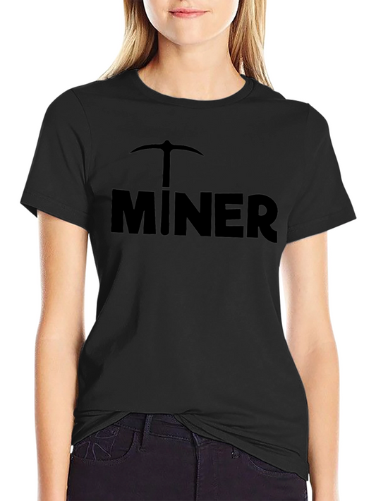 Miner T-Shirt - Pickaxe Graphic Tee - Black Cotton Blend