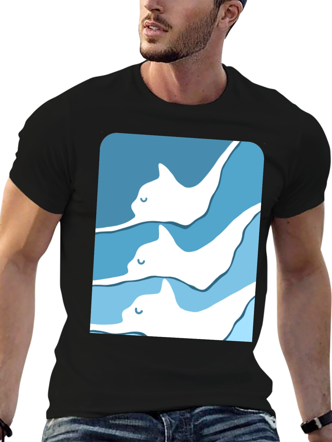 Manta Ray Graphic Tee - Cool Ocean Design T-Shirt